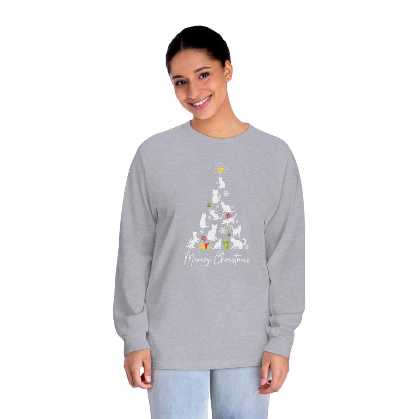 Meowy Christmas Unisex Long Sleeve Tee