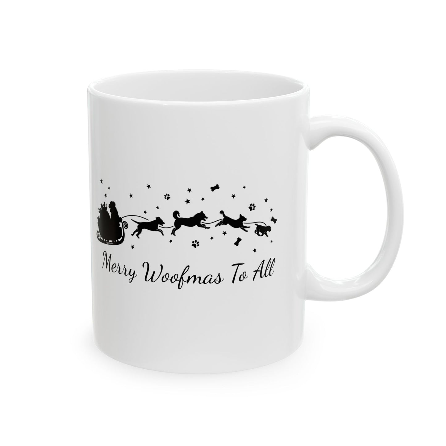 Christmas Dog Sleigh Ceramic Mug 11oz