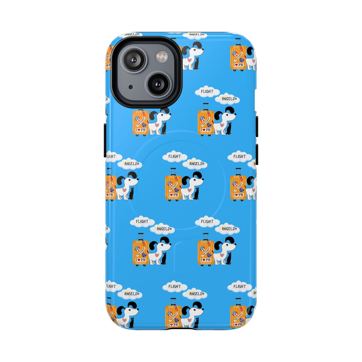 Cow & Cheese Magnetic Phone Case — Cute Blue Patterned Tough Case