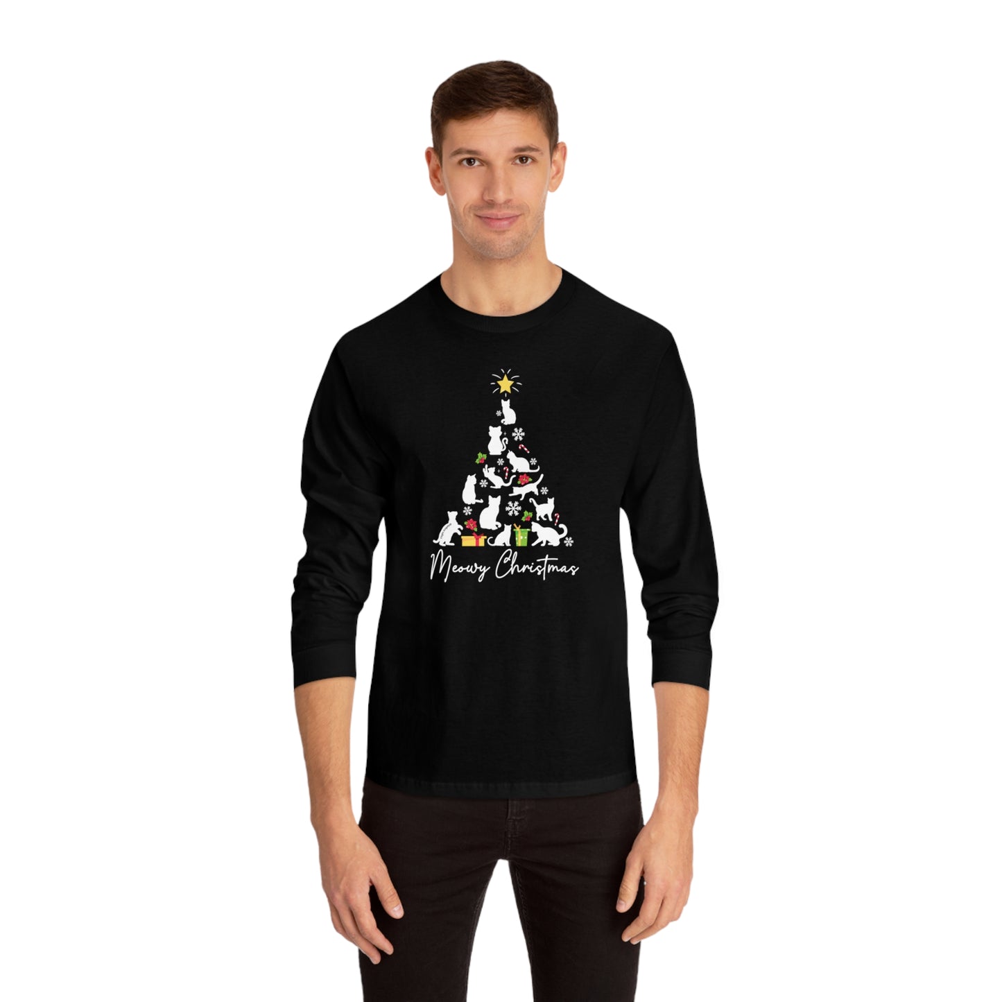 Meowy Christmas Unisex Long Sleeve Tee