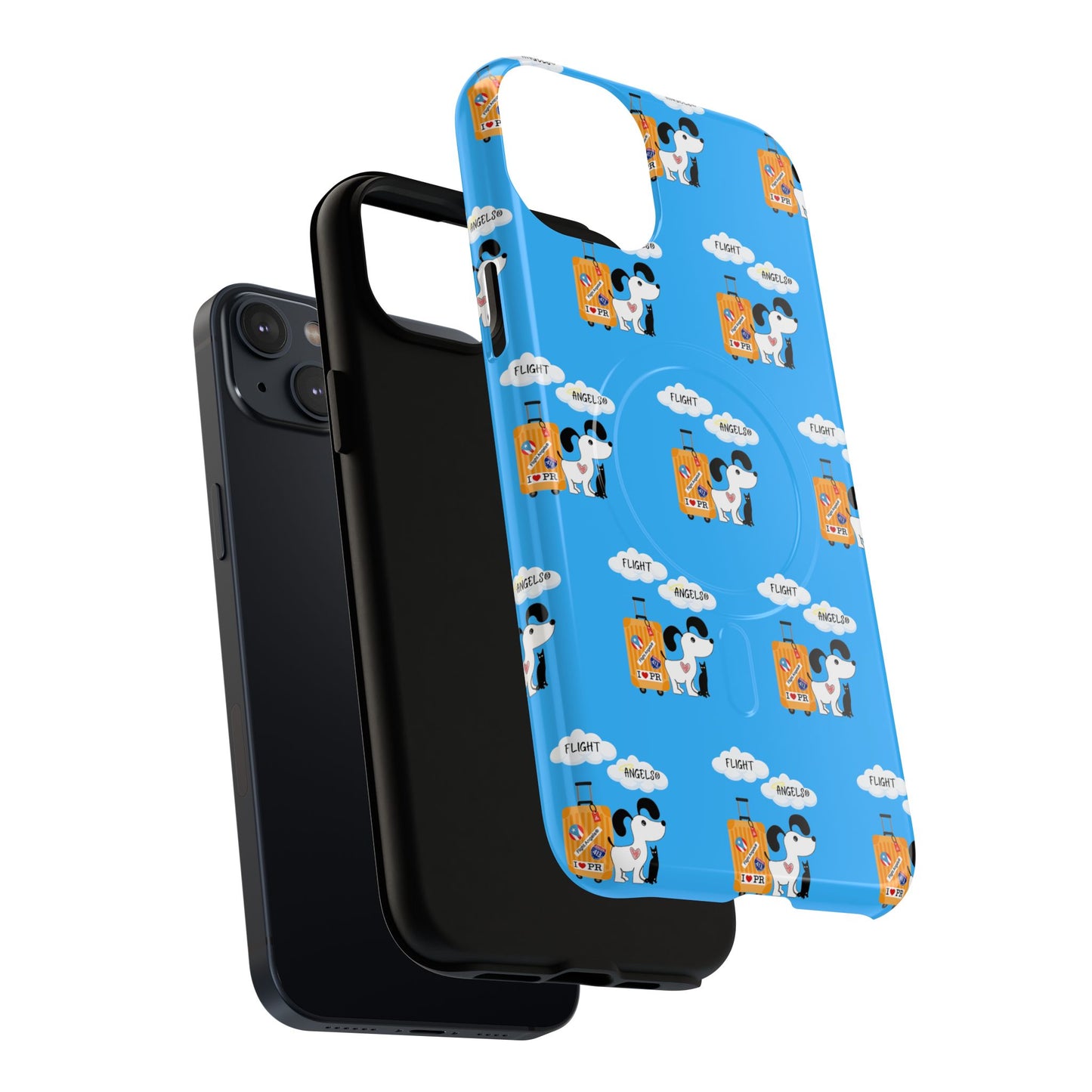 Cow & Cheese Magnetic Phone Case — Cute Blue Patterned Tough Case