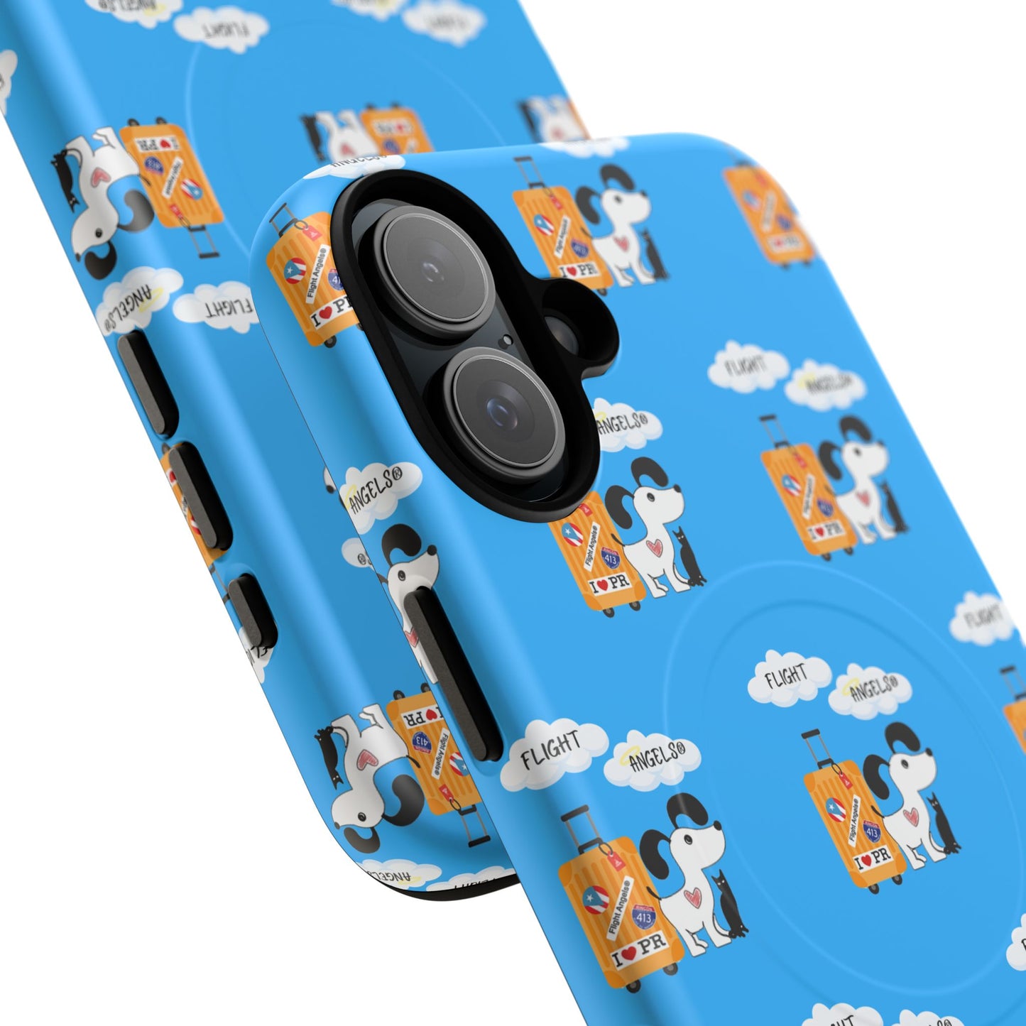 Cow & Cheese Magnetic Phone Case — Cute Blue Patterned Tough Case