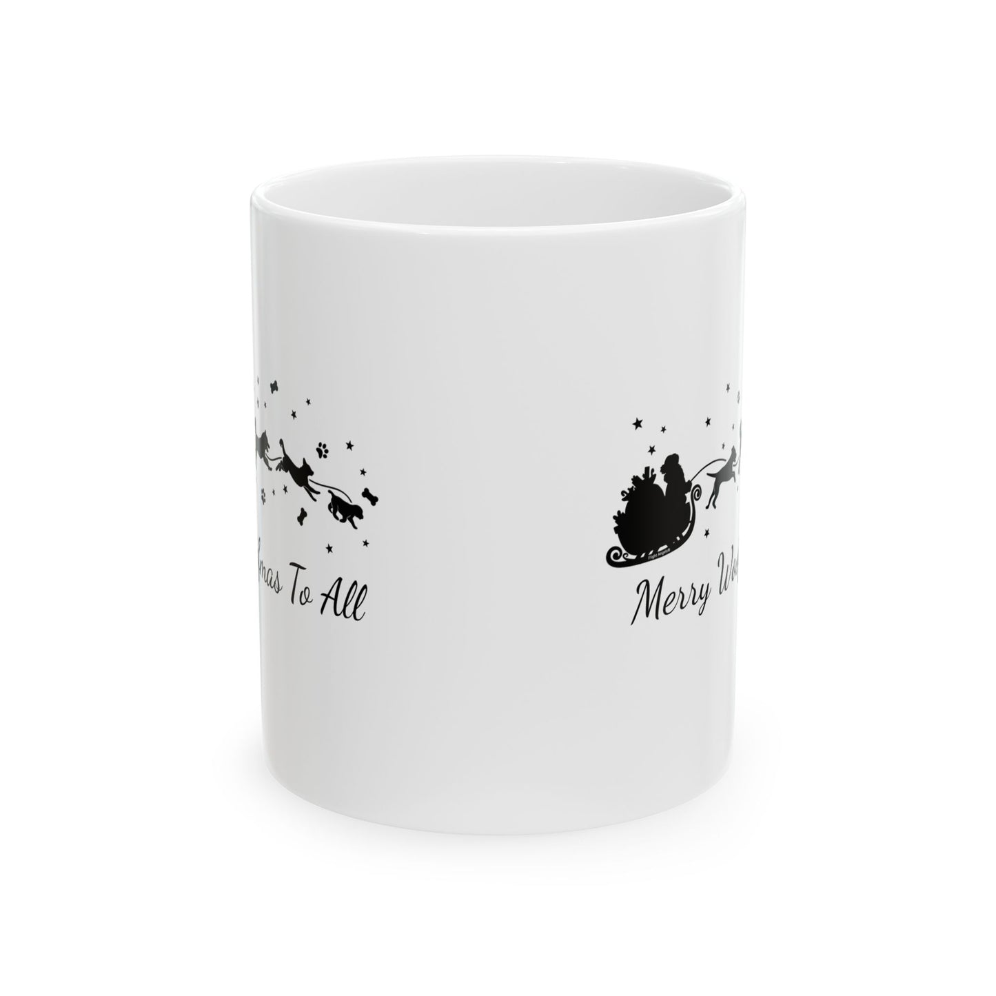 Christmas Dog Sleigh Ceramic Mug 11oz