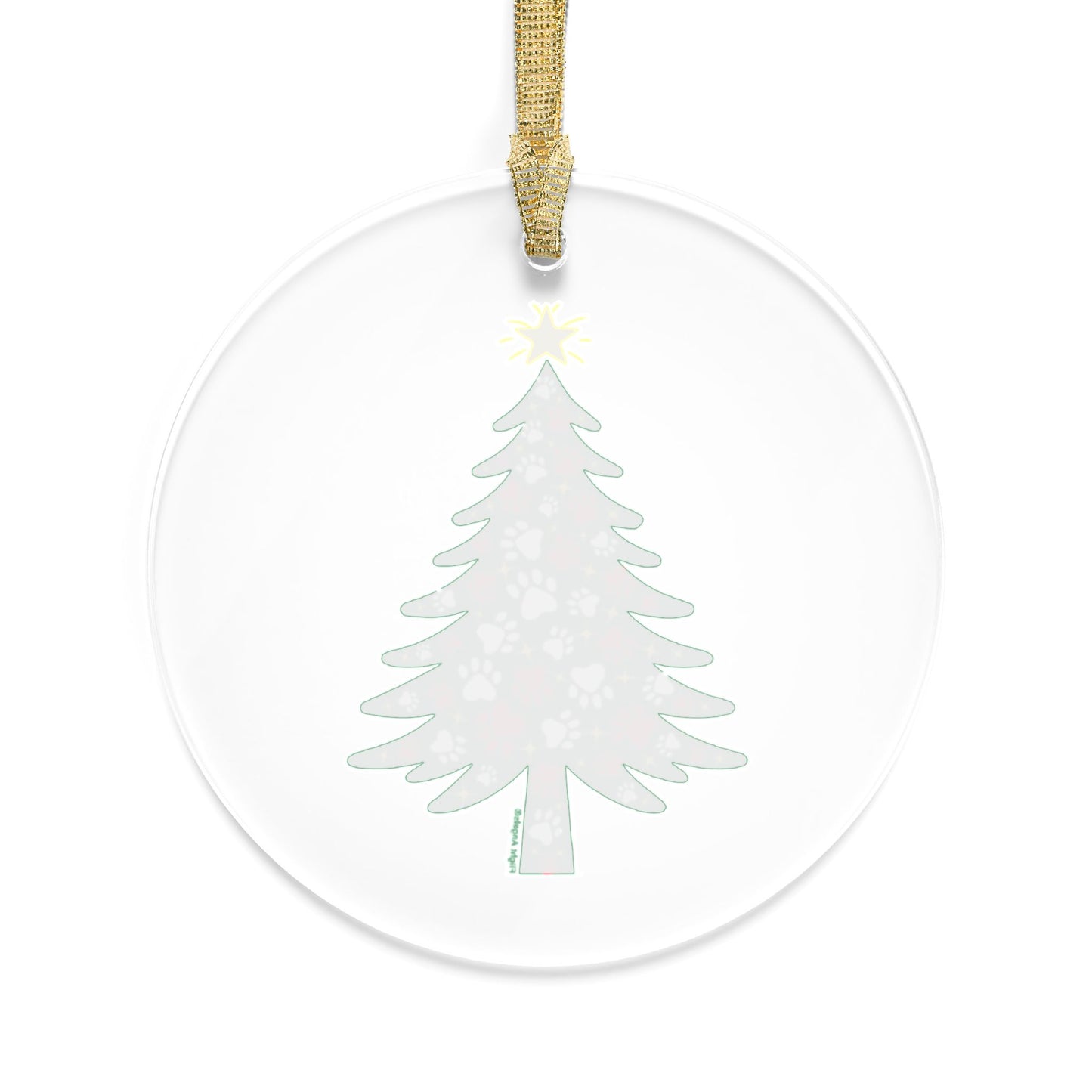 Paw Christmas Tree Clear Acrylic Ornament