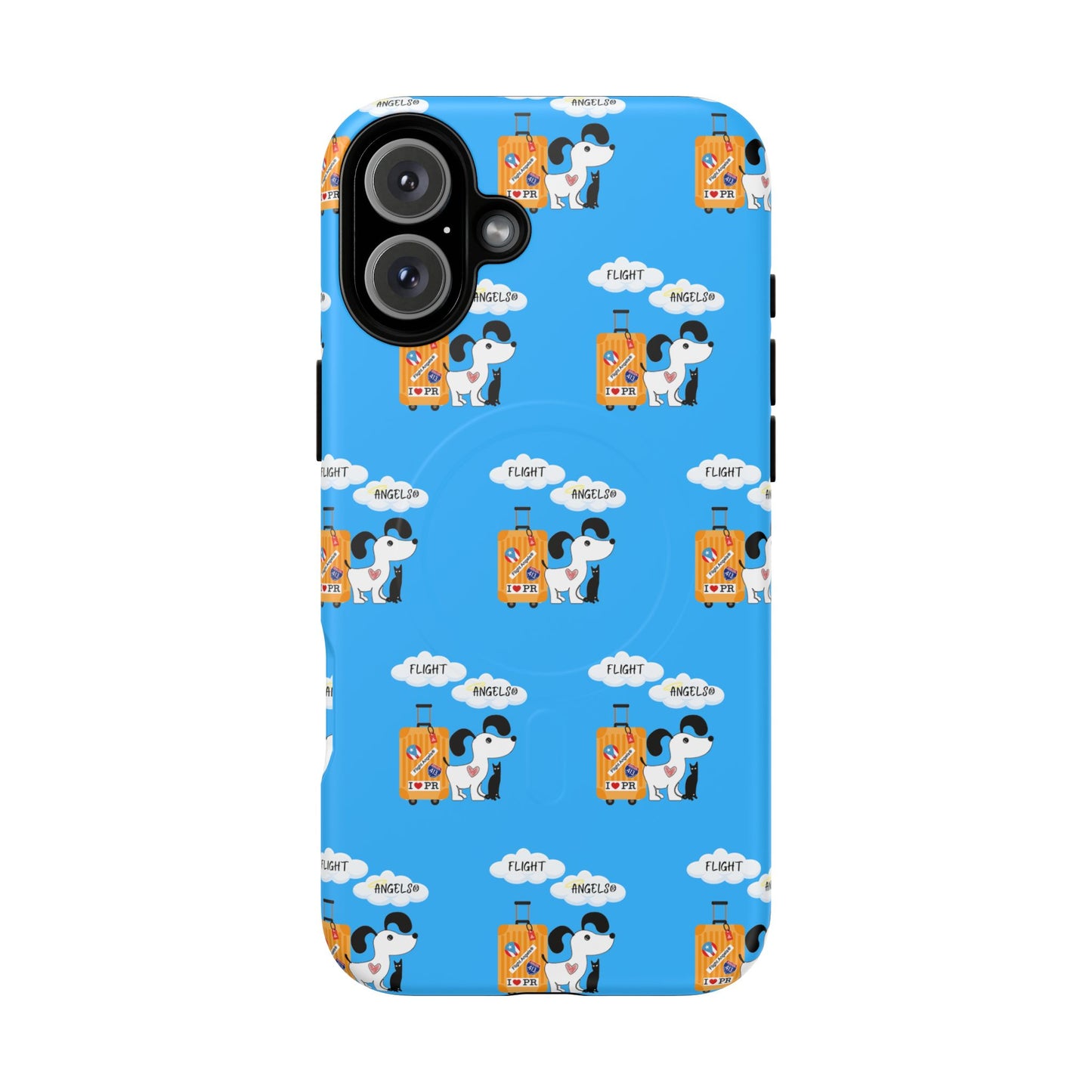 Cow & Cheese Magnetic Phone Case — Cute Blue Patterned Tough Case