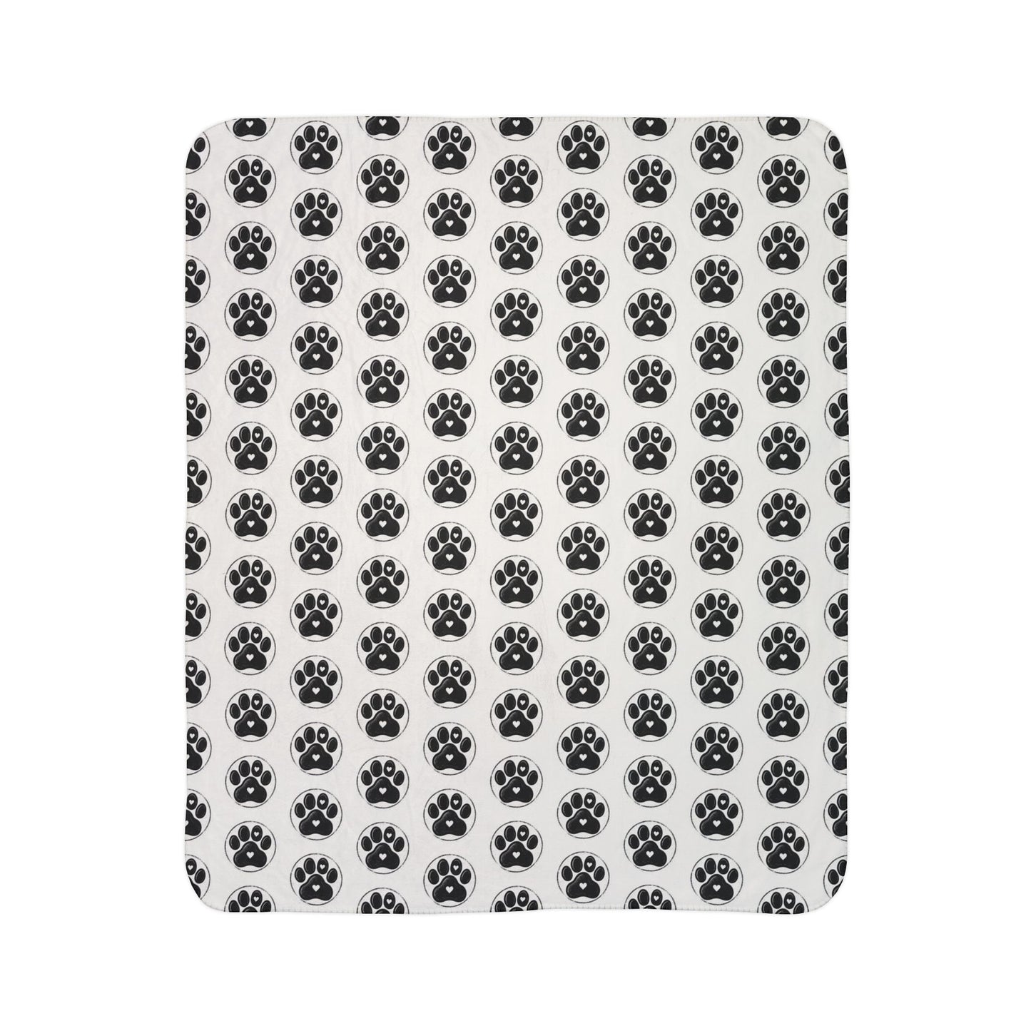 Paw Print Sherpa Blanket — Cozy Fleece Throw for Dog Lovers