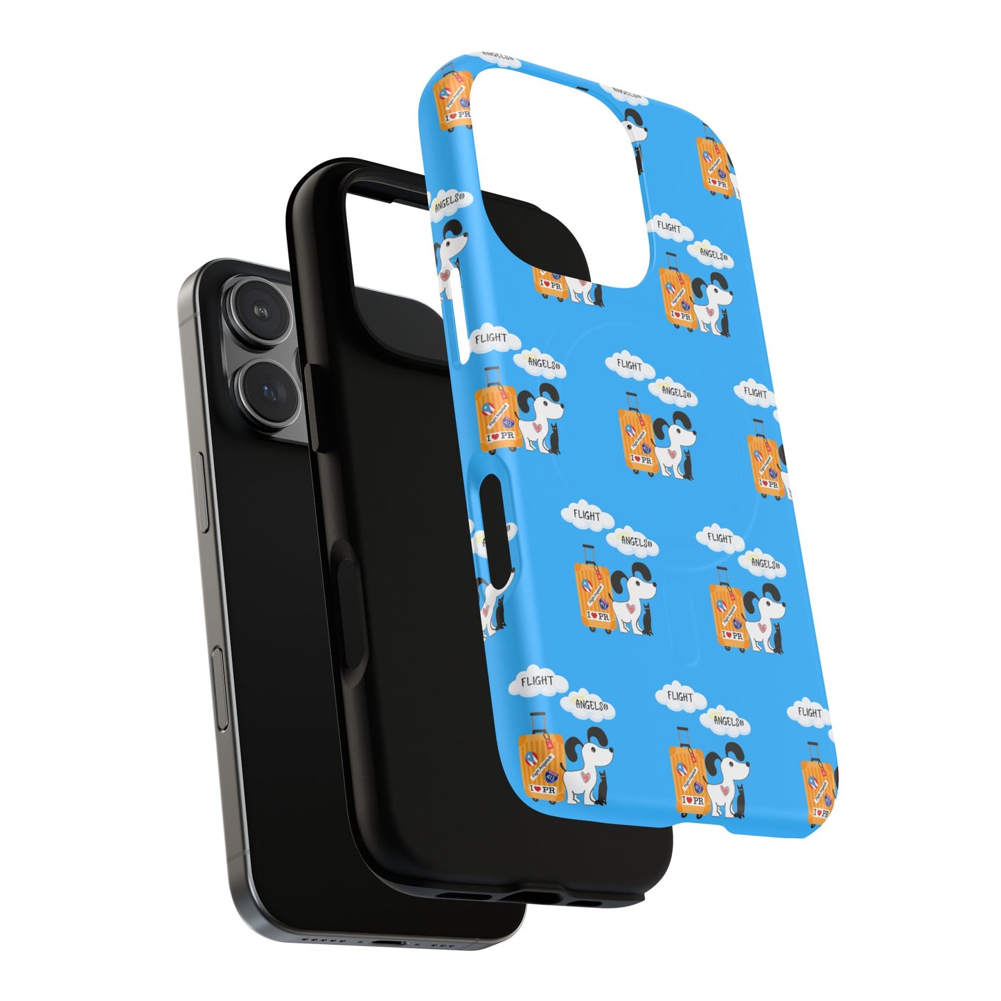 Cow & Cheese Magnetic Phone Case — Cute Blue Patterned Tough Case