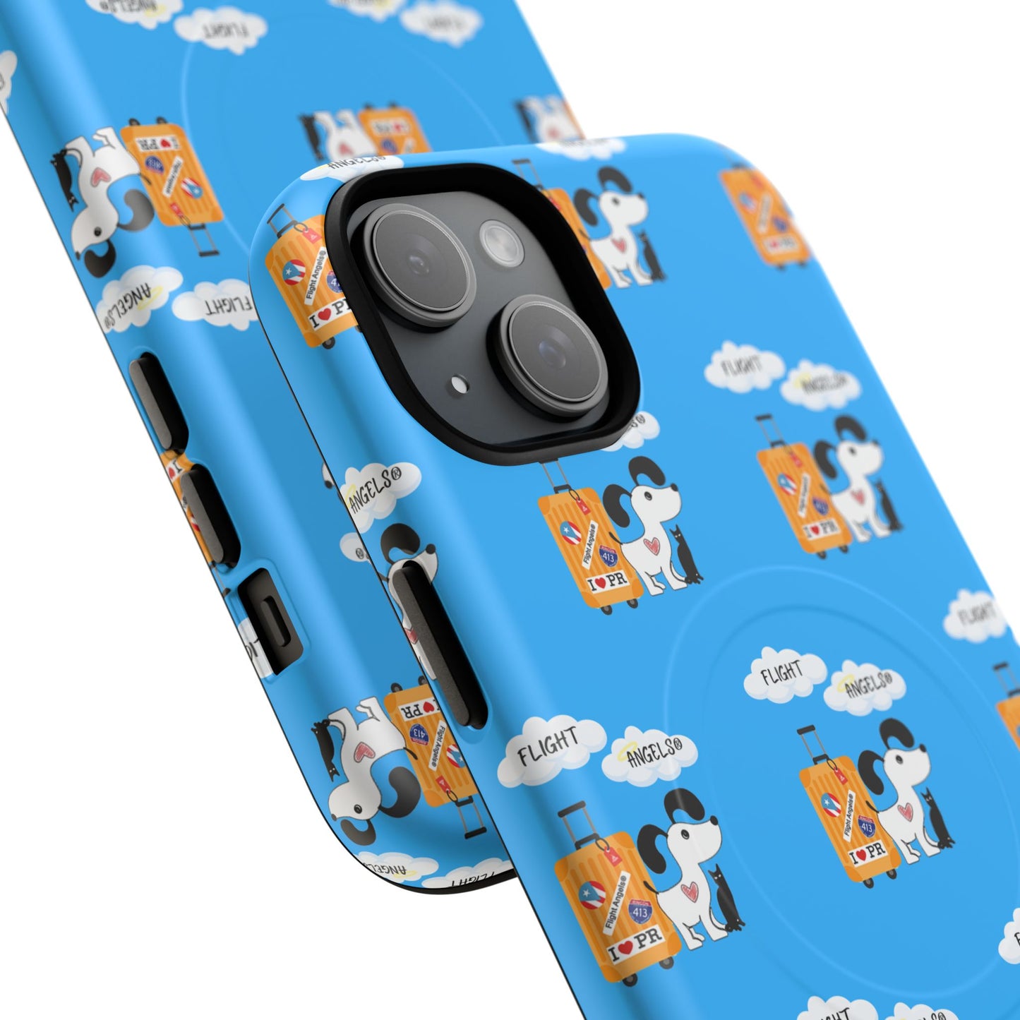 Cow & Cheese Magnetic Phone Case — Cute Blue Patterned Tough Case