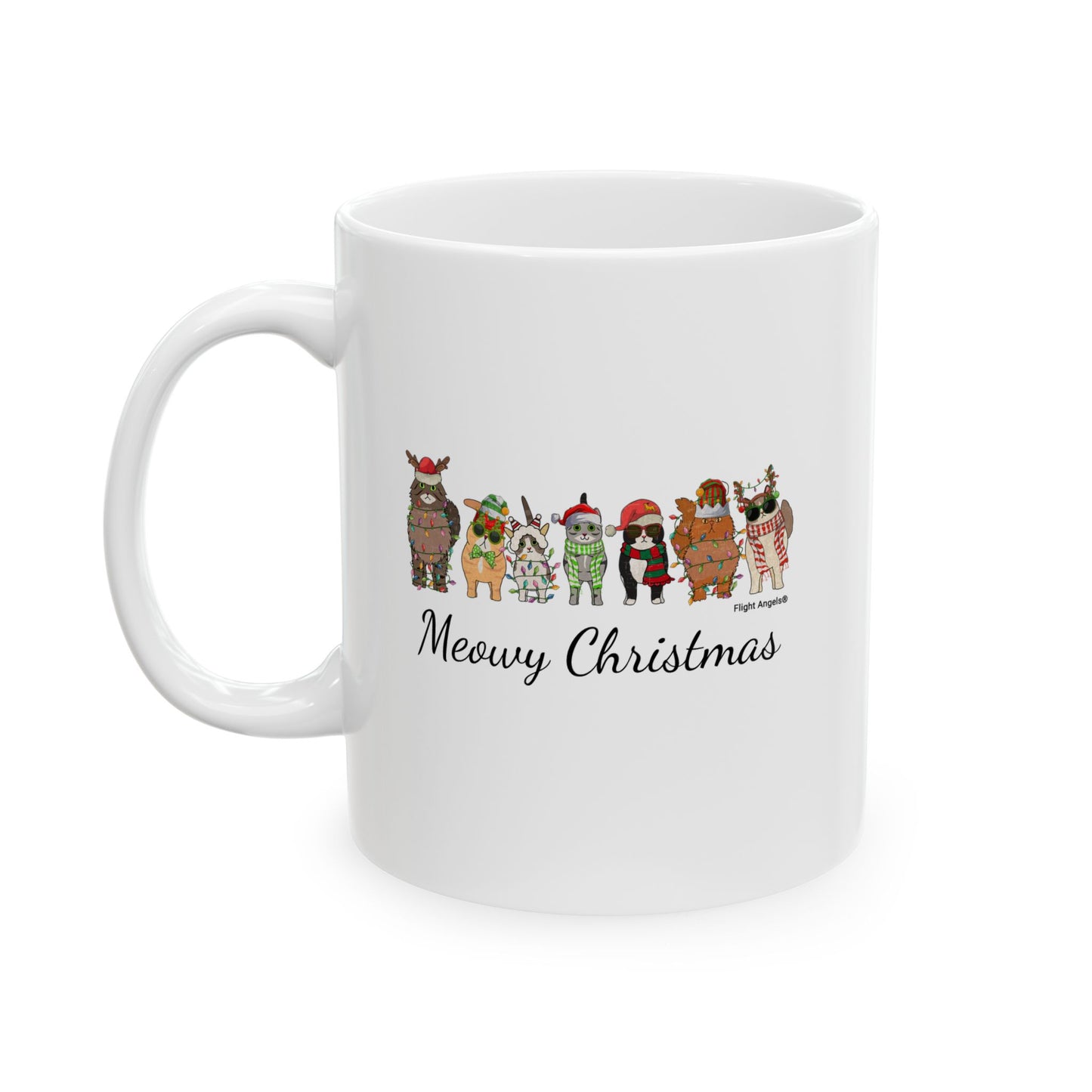 Cat Christmas Ceramic Mug 11oz