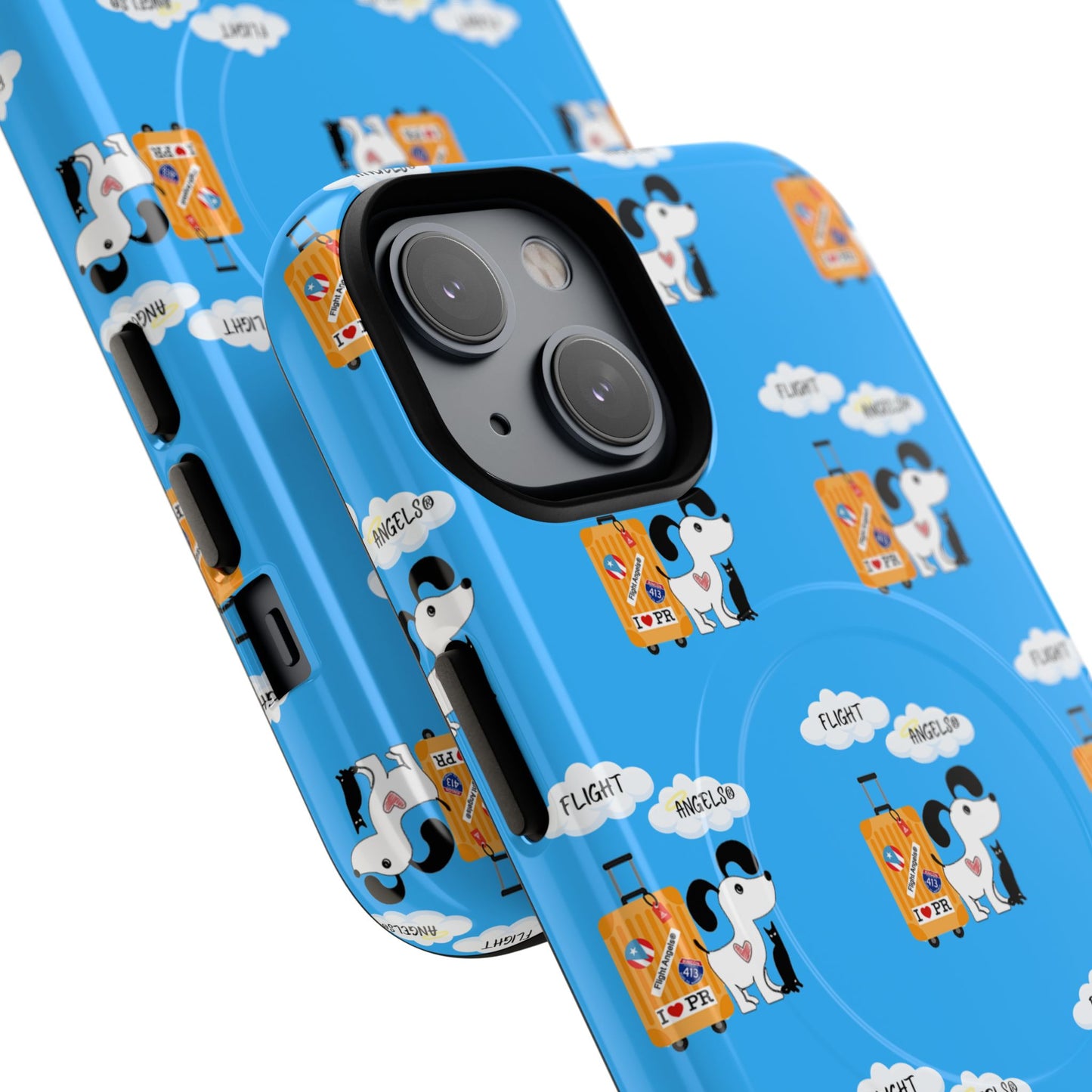 Cow & Cheese Magnetic Phone Case — Cute Blue Patterned Tough Case