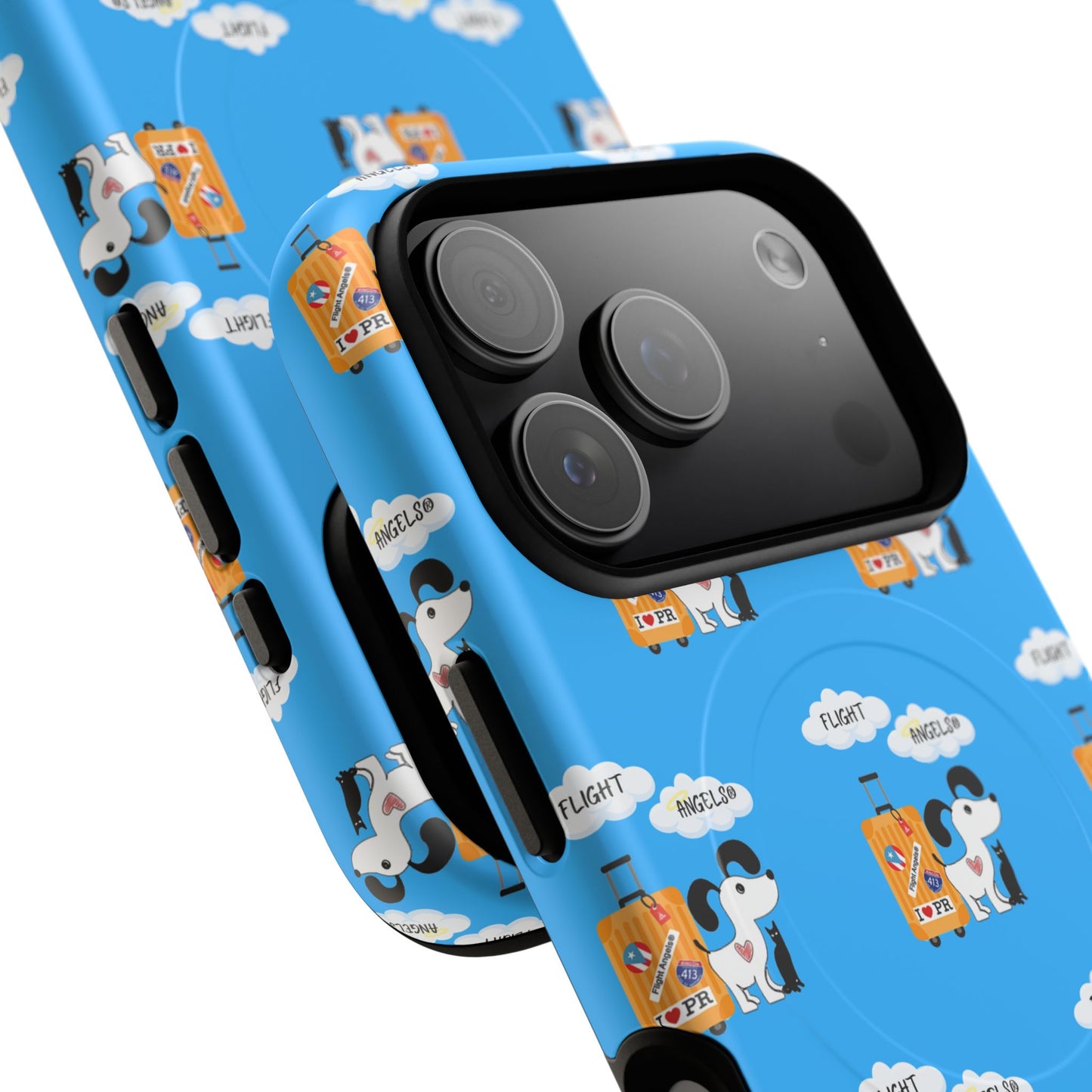 Cow & Cheese Magnetic Phone Case — Cute Blue Patterned Tough Case