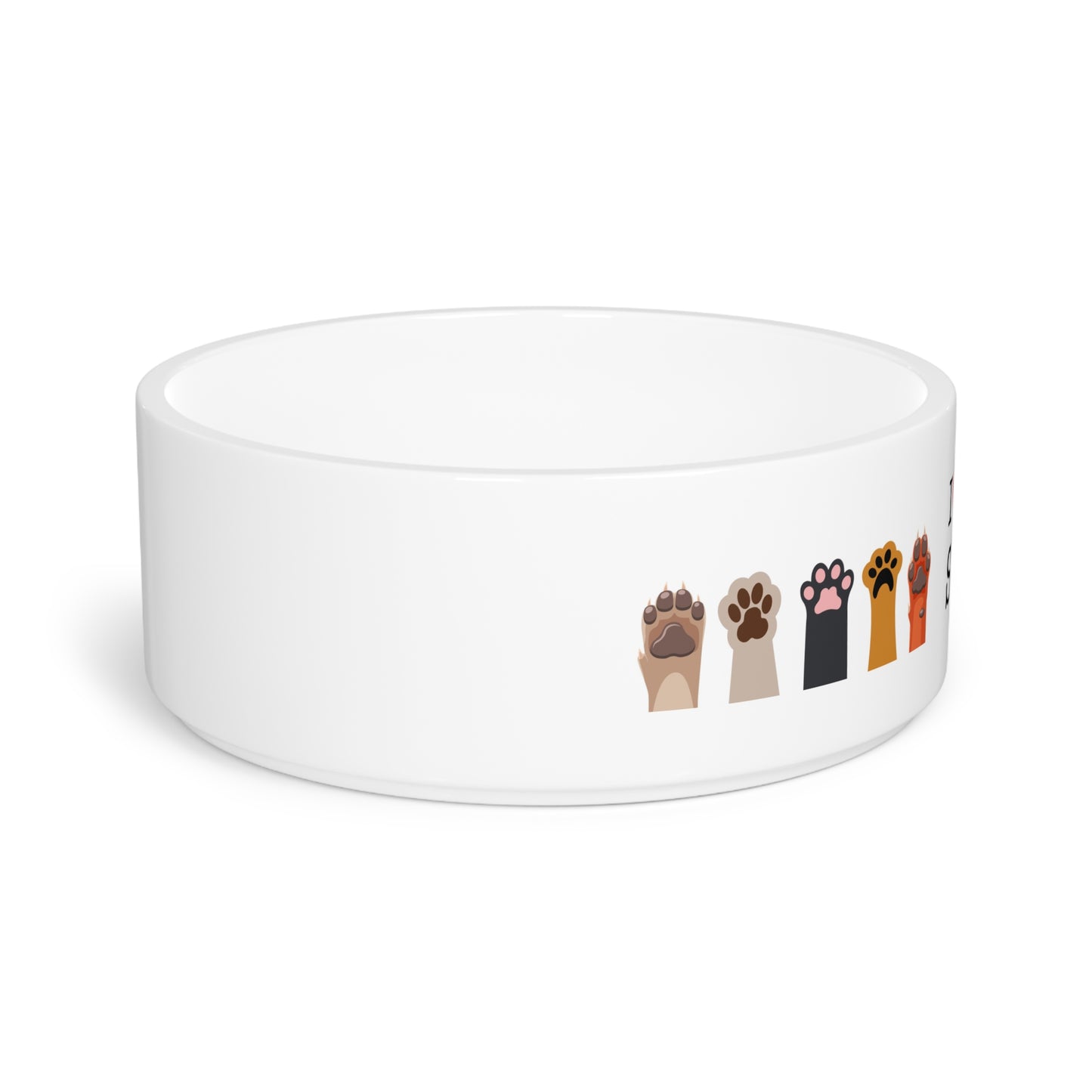 Cute Pet BowI "I Love My Sato" with Paw Prints, Personalized Pet Dish, Food Bowl, Pet Lover Gift, Dog Accessories