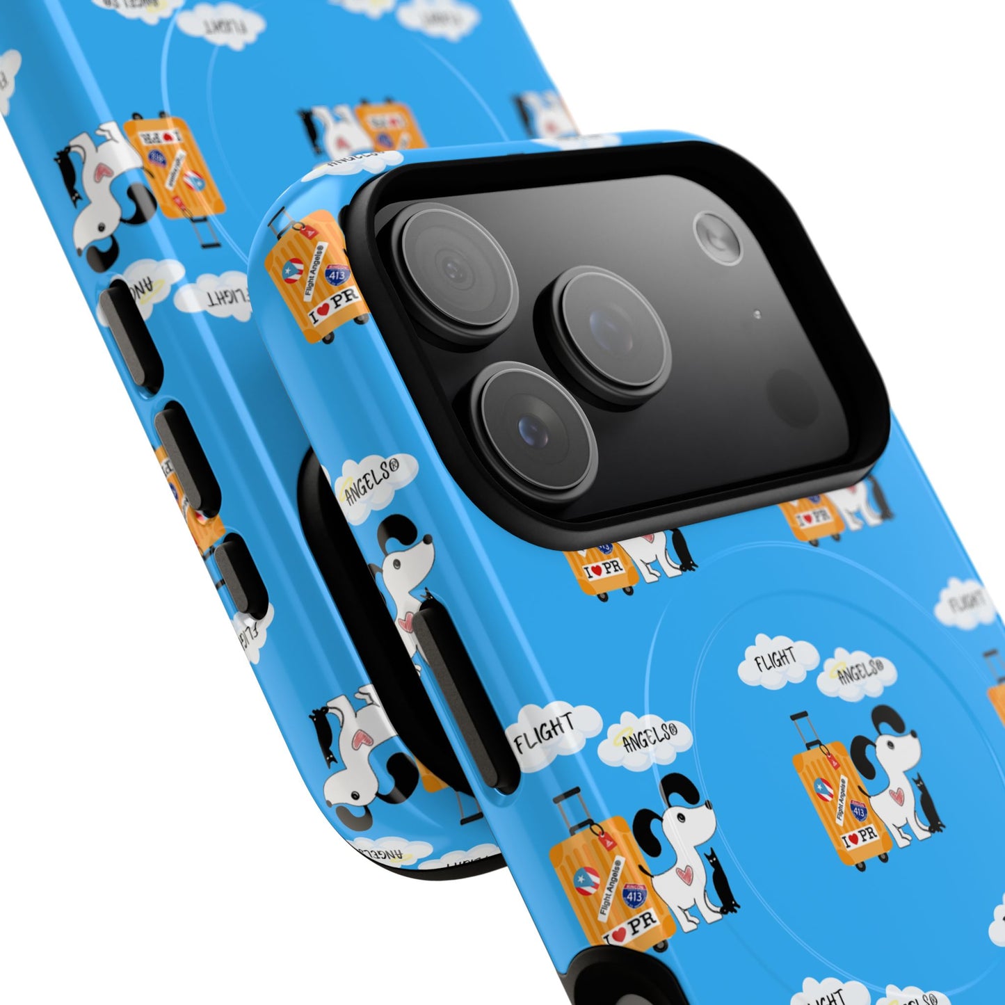Cow & Cheese Magnetic Phone Case — Cute Blue Patterned Tough Case