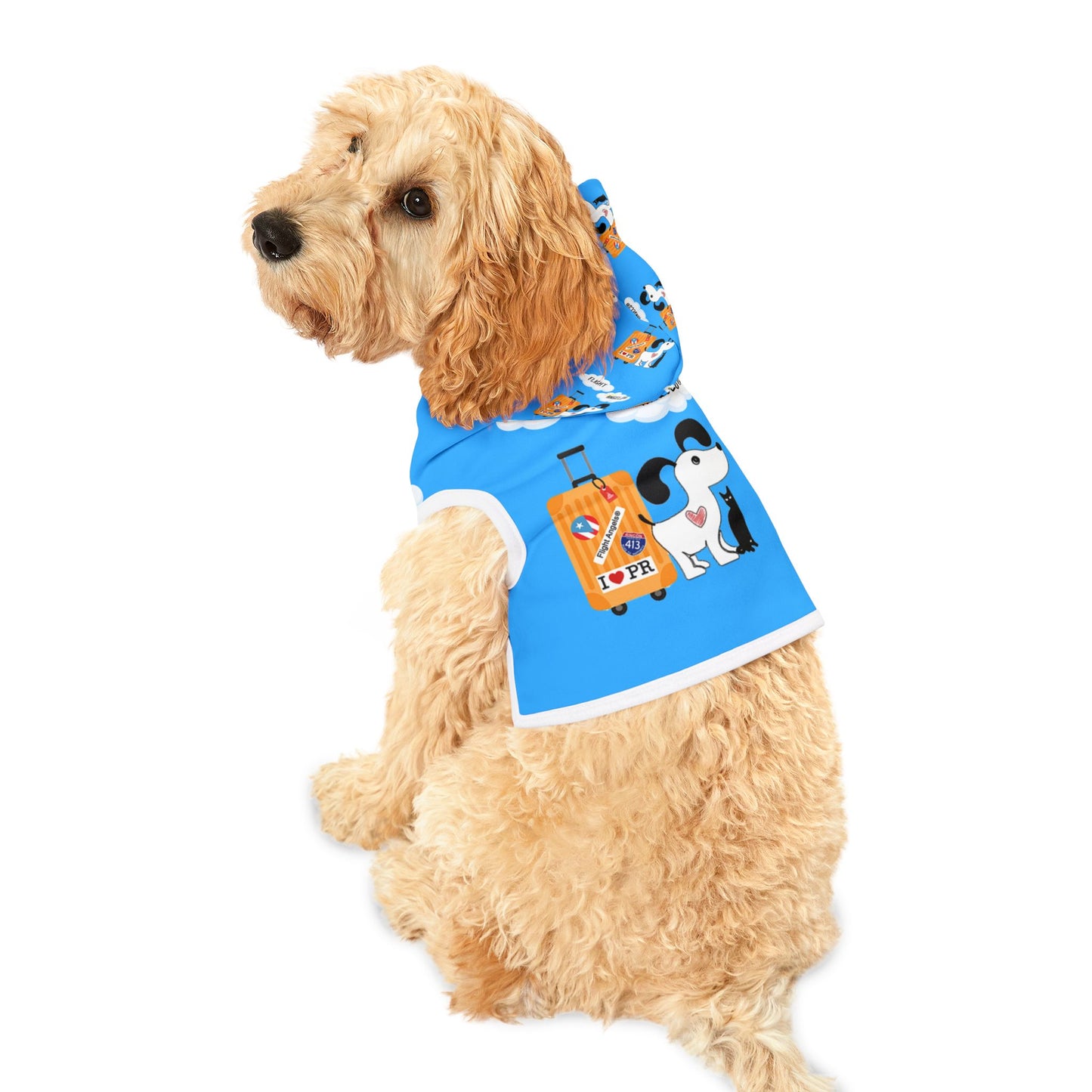 Travel-Themed Pet Hoodie, Dog Sweater, Cute Puppy Apparel, Pet Fashion, Pet Gift Ideas, Travel Accessories for Pets