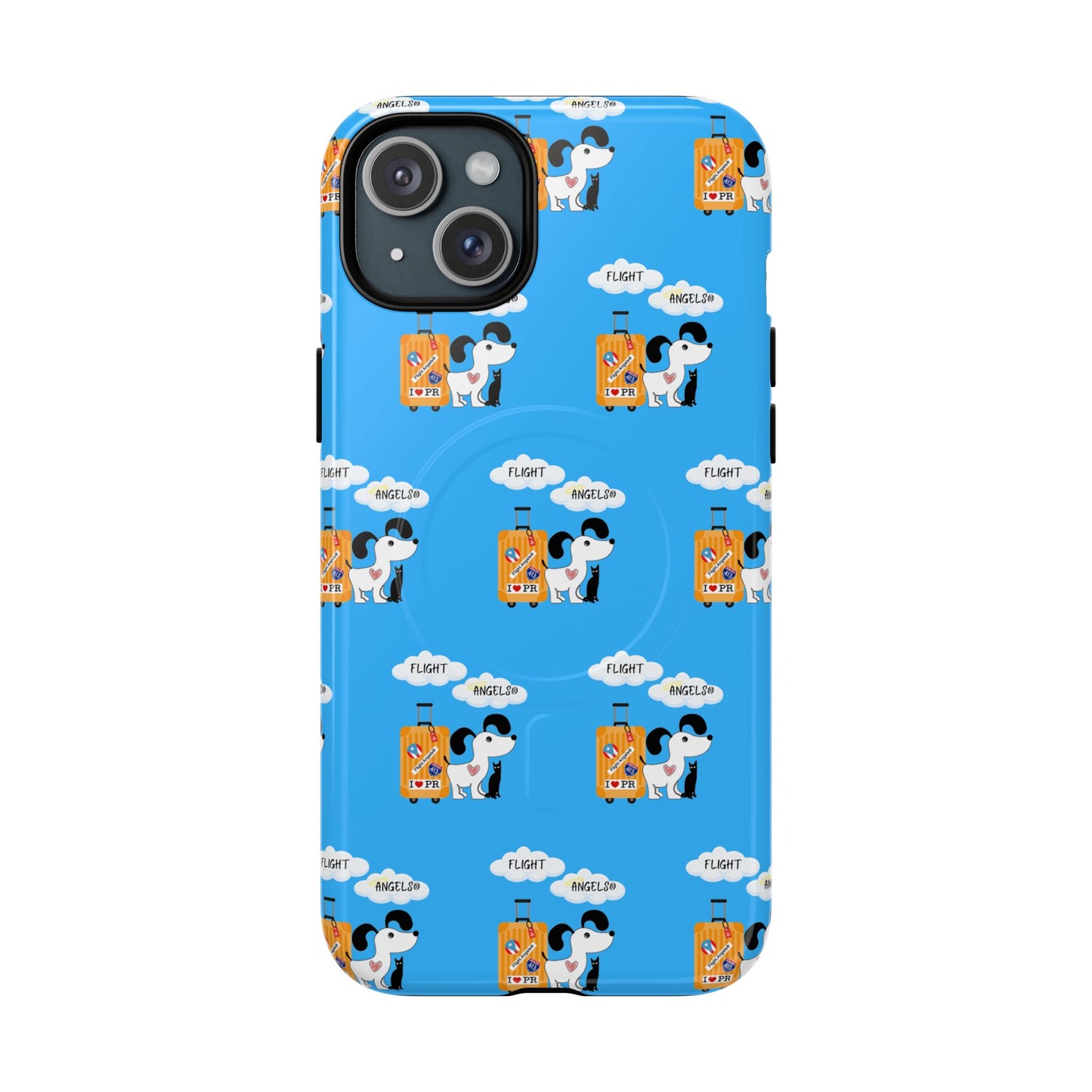 Cow & Cheese Magnetic Phone Case — Cute Blue Patterned Tough Case