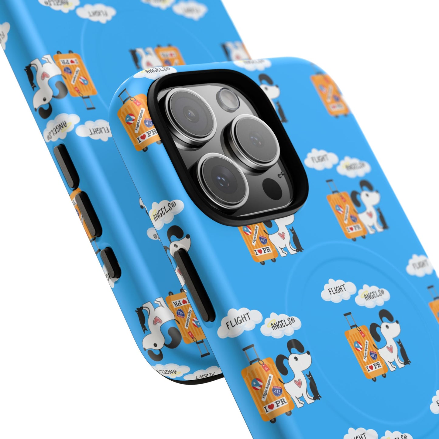 Cow & Cheese Magnetic Phone Case — Cute Blue Patterned Tough Case