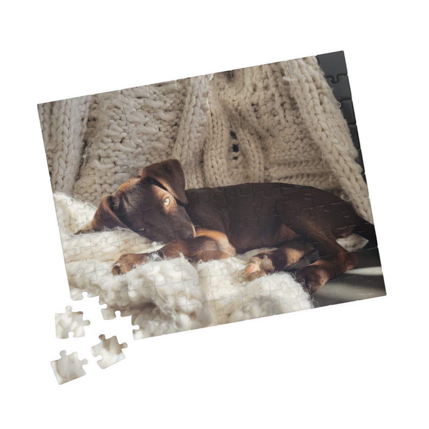 Cozy Puppy Nap Jigsaw Puzzle — Photo Puzzle (110/252/520/1014 pcs)