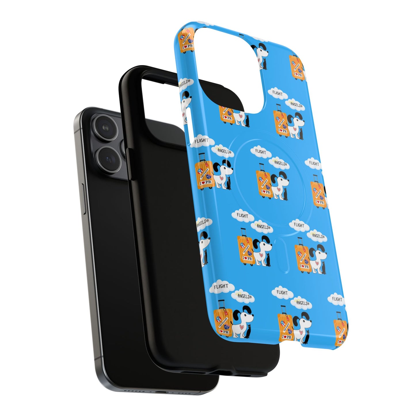 Cow & Cheese Magnetic Phone Case — Cute Blue Patterned Tough Case
