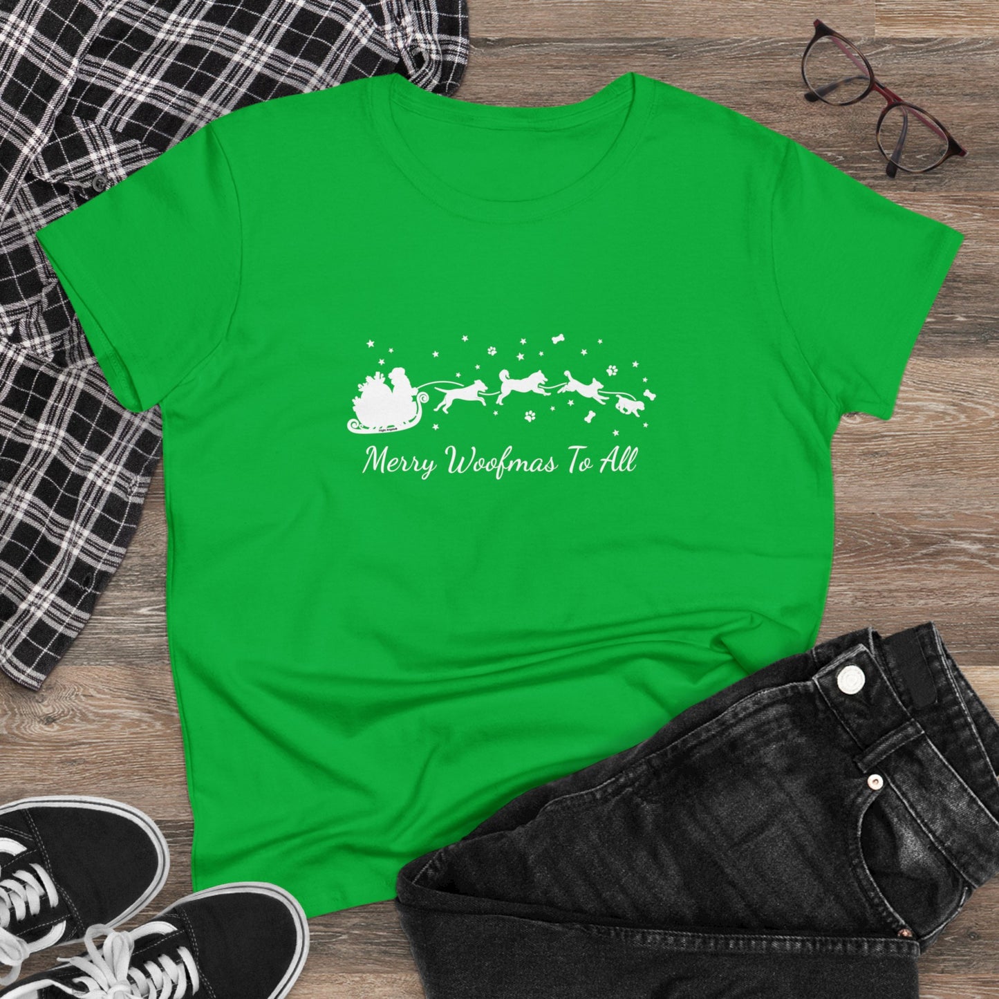 Christmas Dog Sleigh Women's Tee