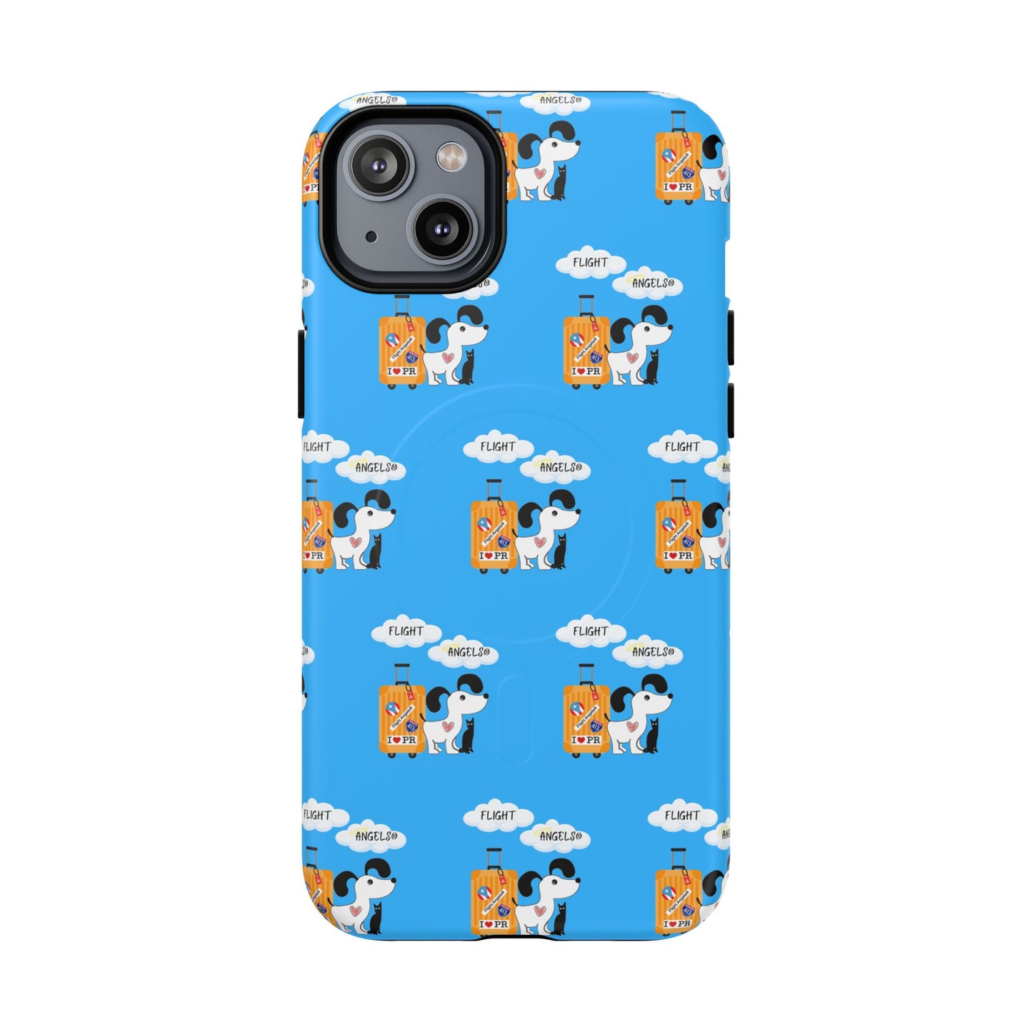 Cow & Cheese Magnetic Phone Case — Cute Blue Patterned Tough Case