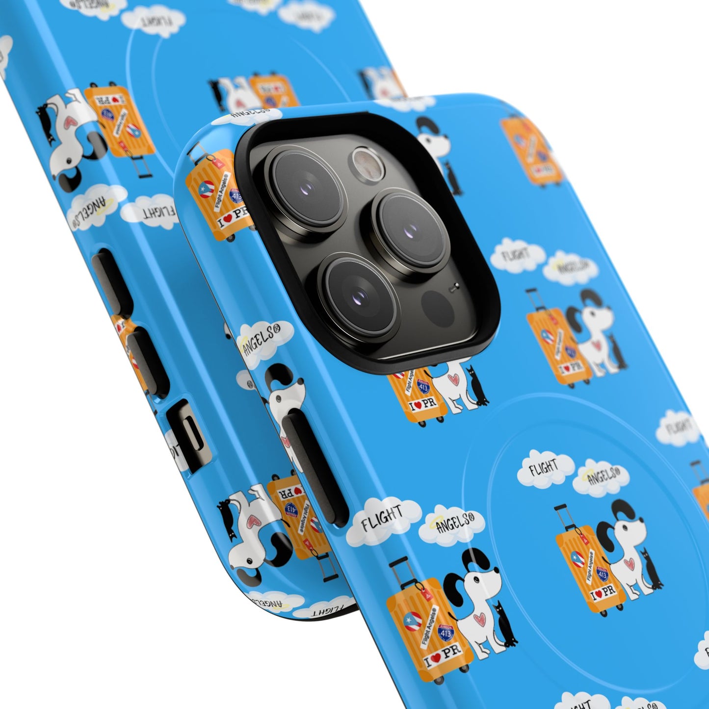 Cow & Cheese Magnetic Phone Case — Cute Blue Patterned Tough Case