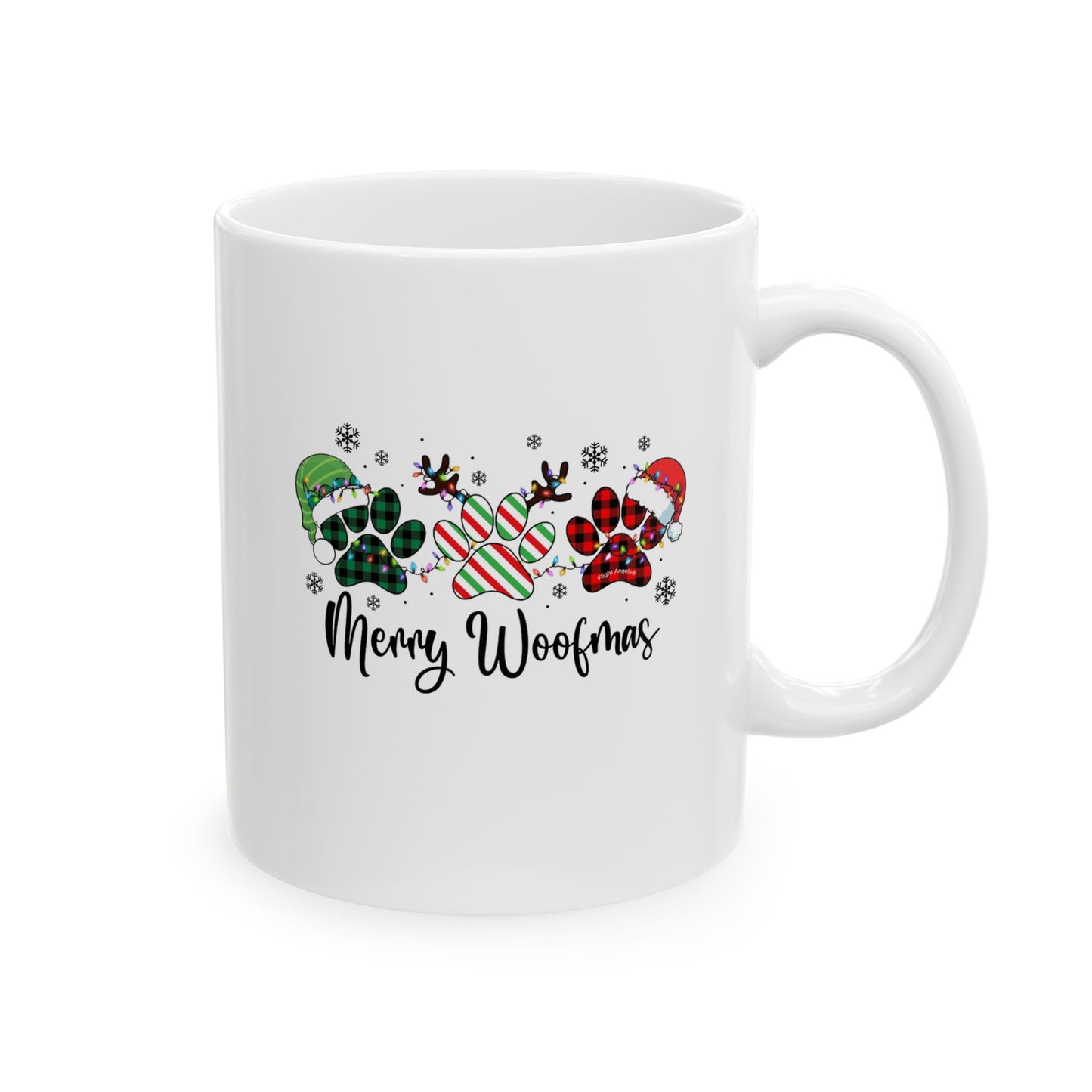 Merry Woofmas Paws Ceramic Mug 11oz