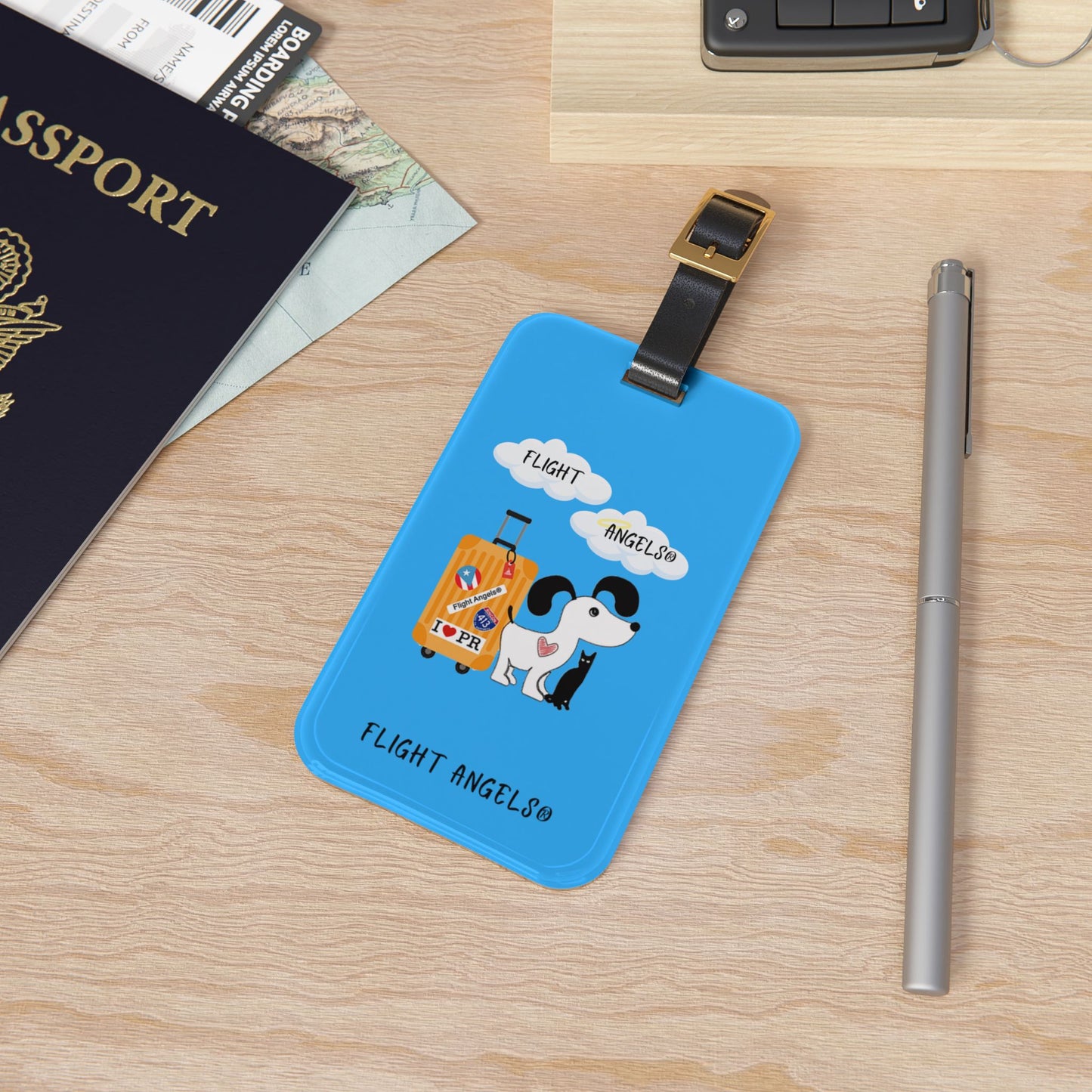 Dog, Cat, Pet & Suitcase Luggage Tag — 'Flight Angels' Travel ID for Pet Lovers