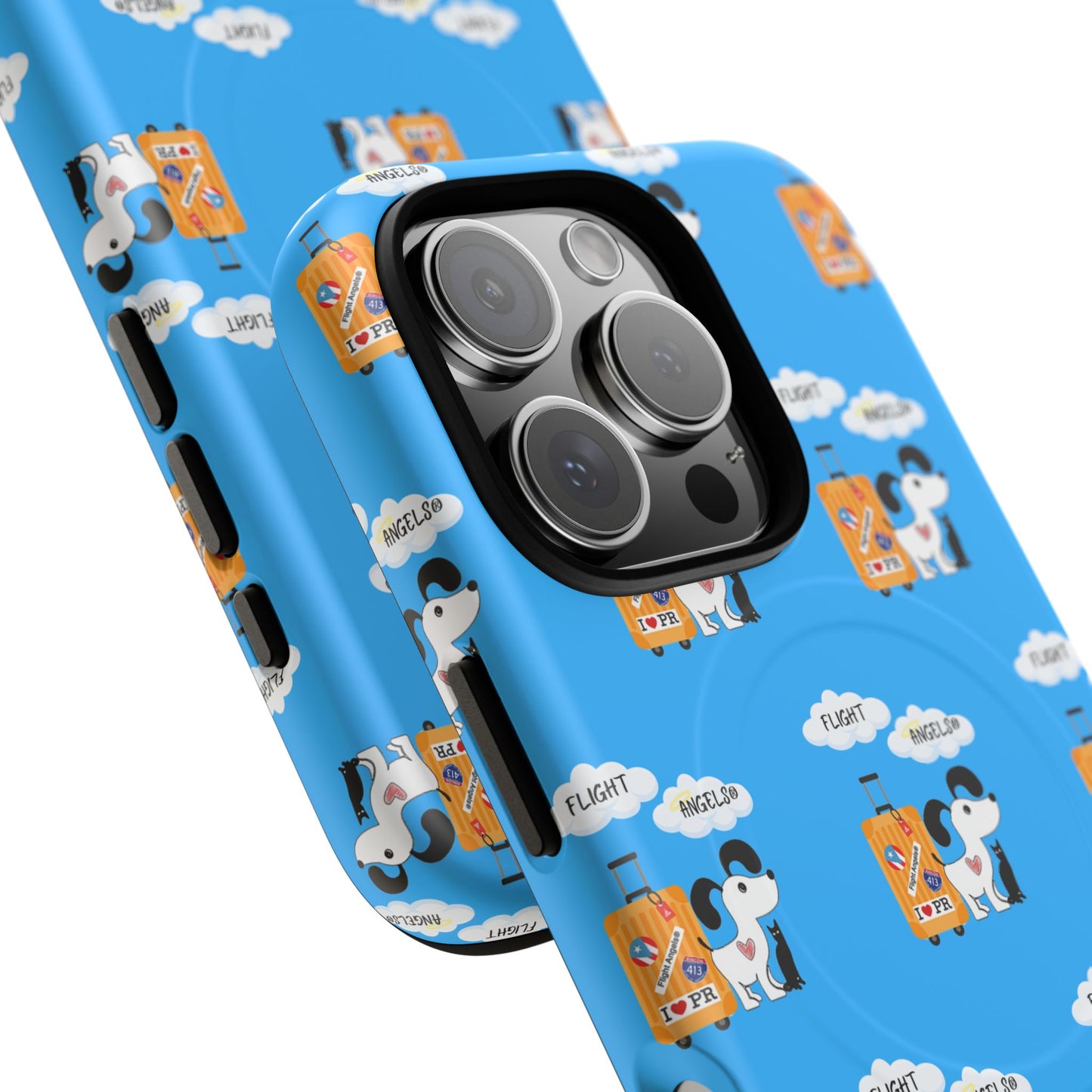 Cow & Cheese Magnetic Phone Case — Cute Blue Patterned Tough Case