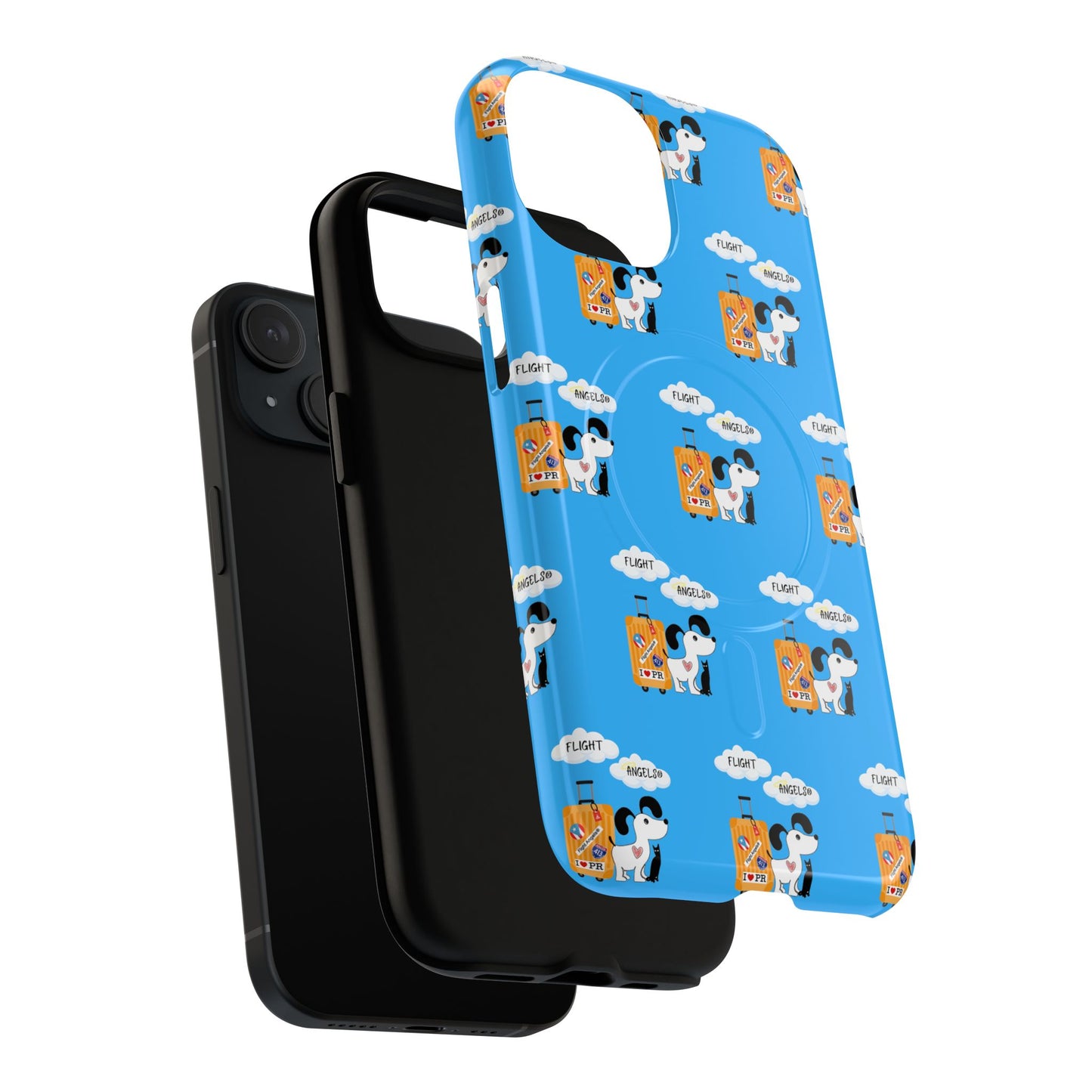 Cow & Cheese Magnetic Phone Case — Cute Blue Patterned Tough Case