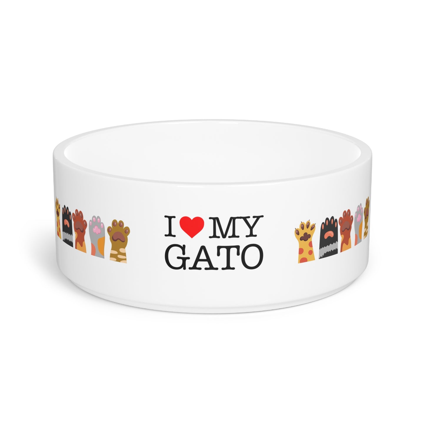 Cute Cat Lover Pet Bowl with Paw Prints, Personalized Pet Dish, Cat Food Bowl, Pet Lover Gift, Cat Accessories
