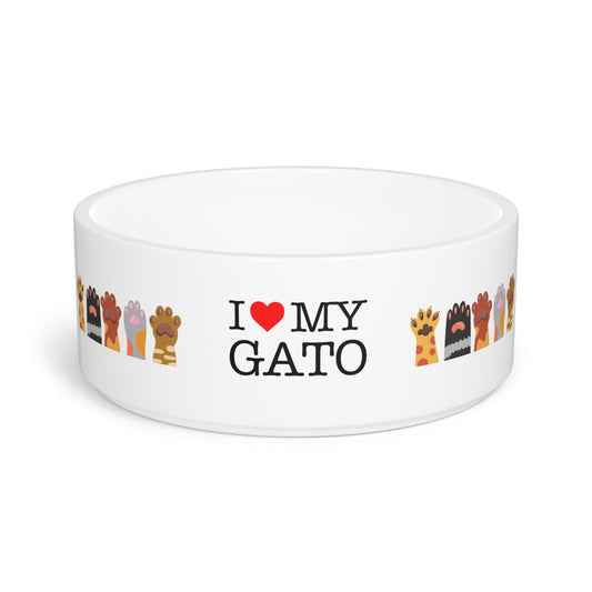 Cute Cat Lover Pet Bowl with Paw Prints, Personalized Pet Dish, Cat Food Bowl, Pet Lover Gift, Cat Accessories