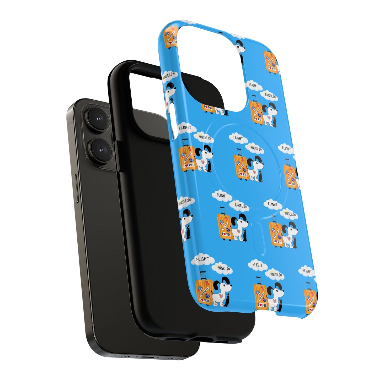 Cow & Cheese Magnetic Phone Case — Cute Blue Patterned Tough Case