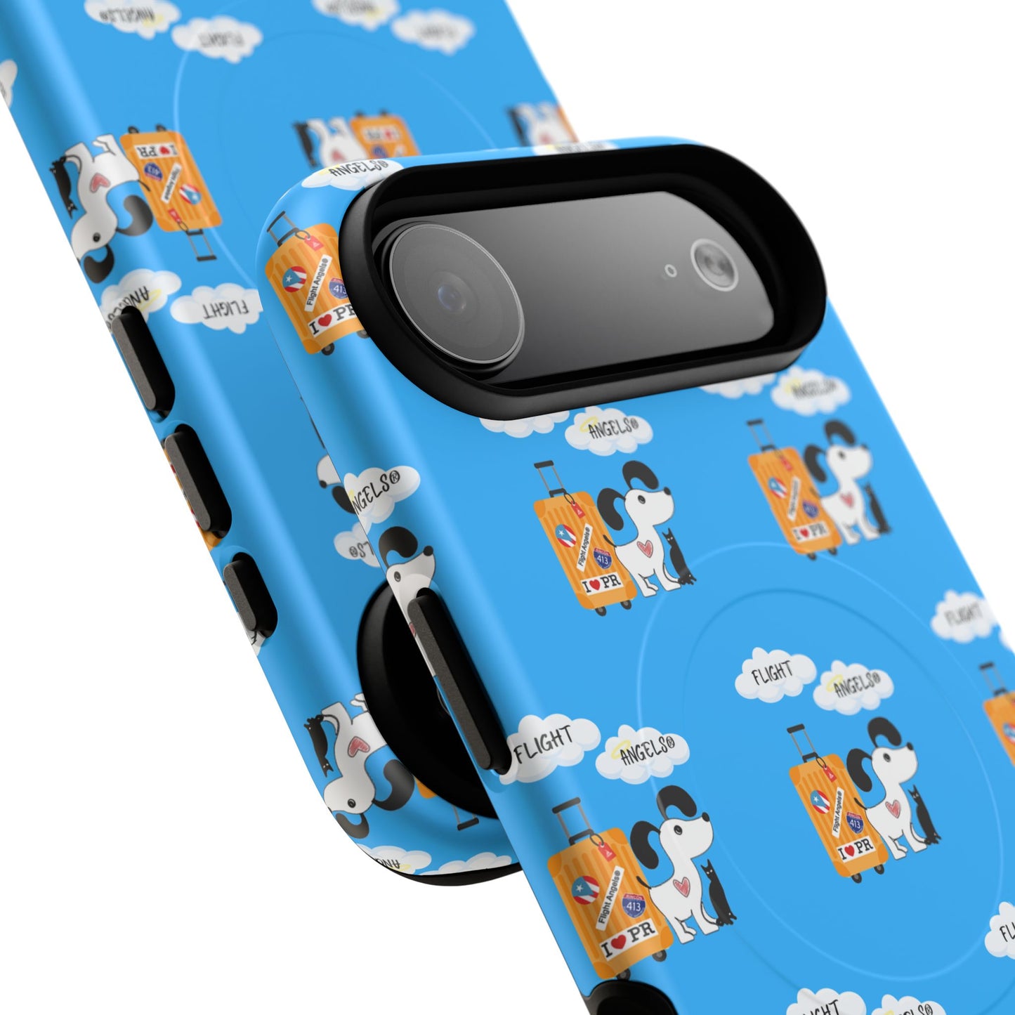 Cow & Cheese Magnetic Phone Case — Cute Blue Patterned Tough Case