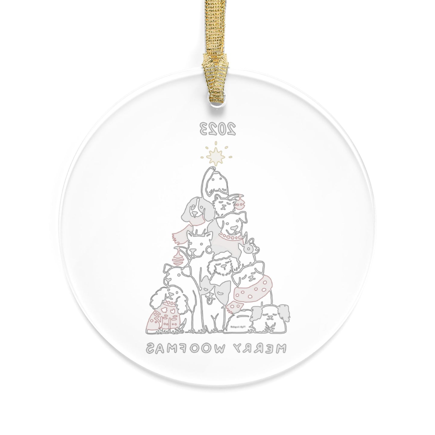 Copy of Paw Christmas Tree 2023 Clear Acrylic Ornament