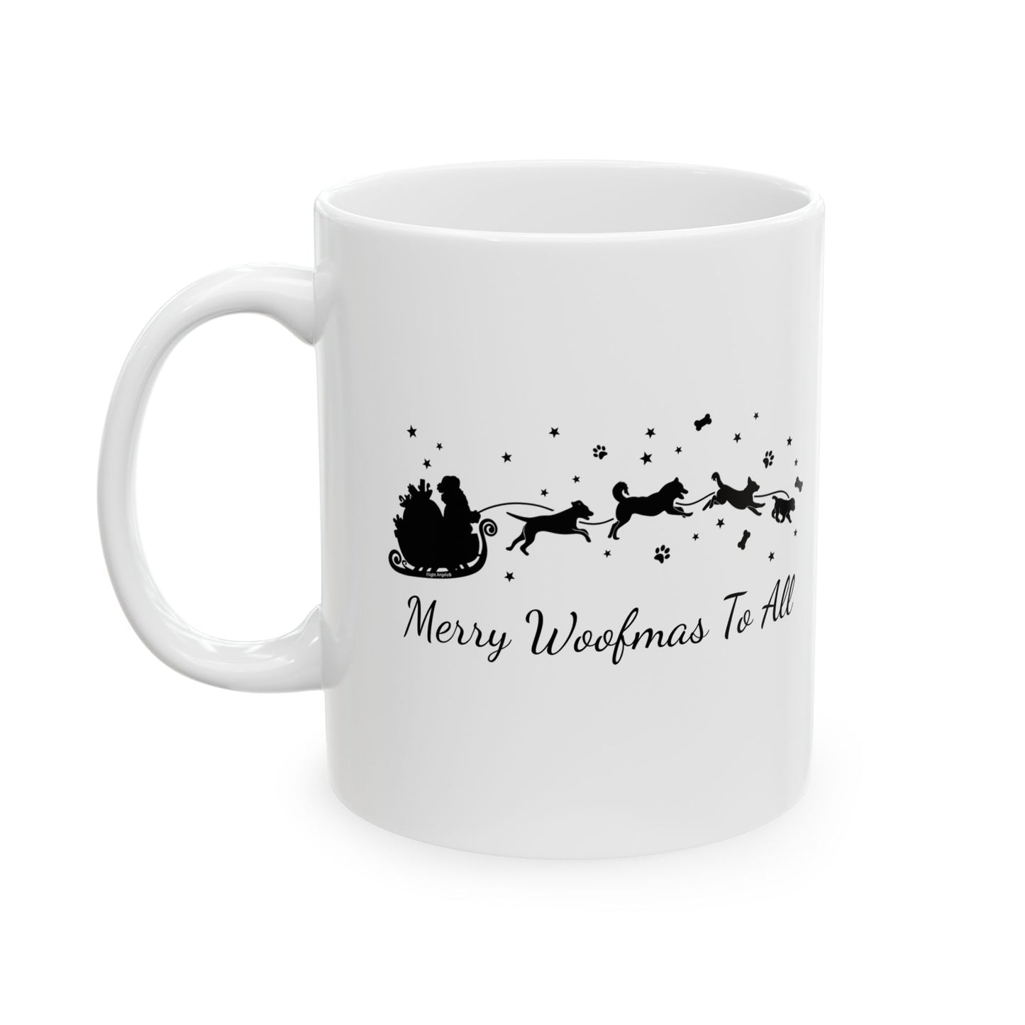 Christmas Dog Sleigh Ceramic Mug 11oz