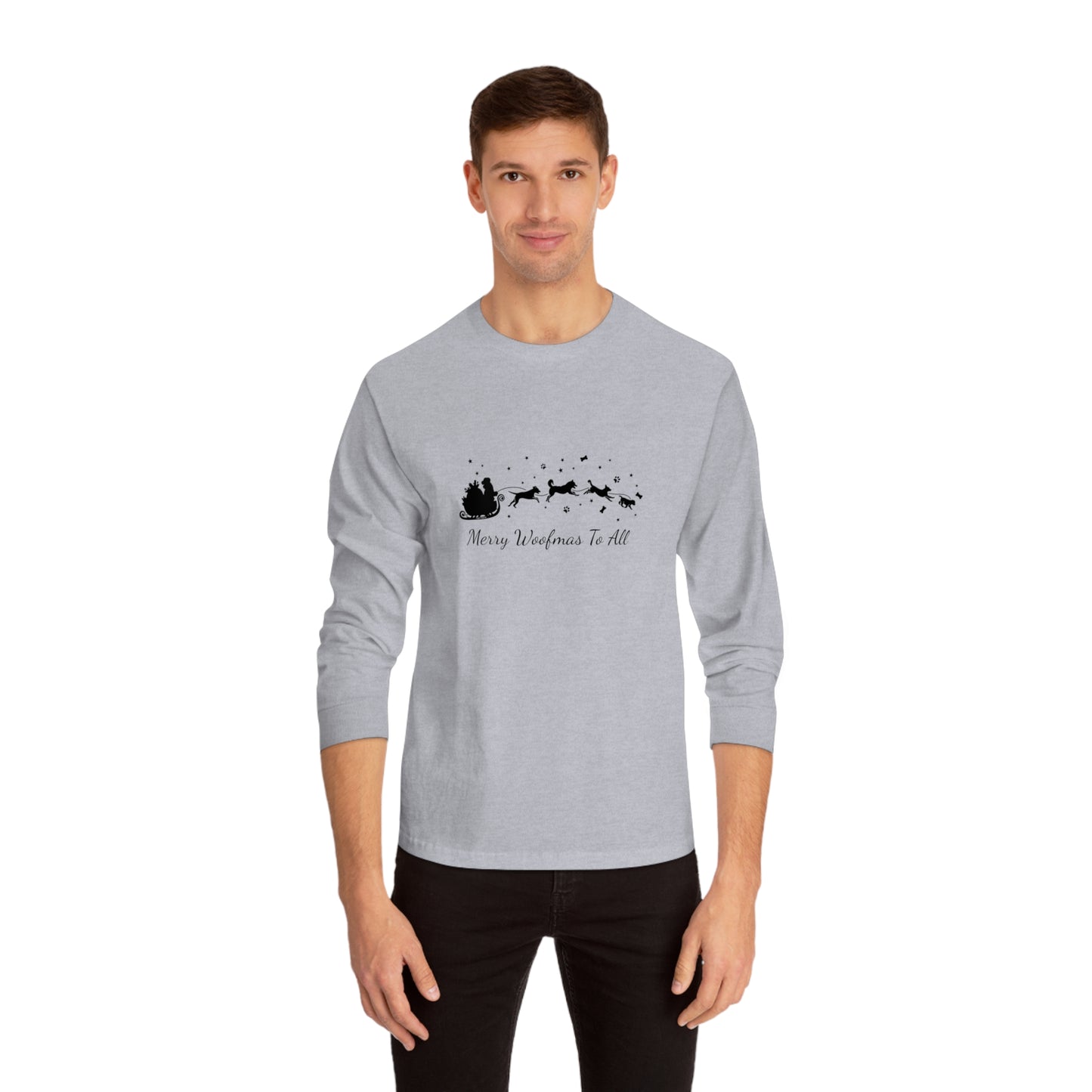 Christmas Dog Sleigh Unisex Long Sleeve Tee