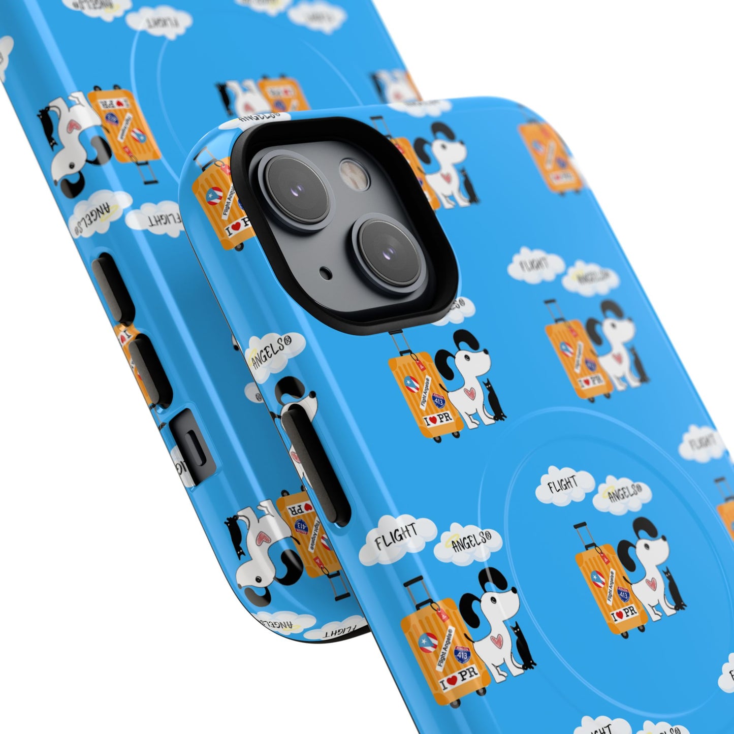 Cow & Cheese Magnetic Phone Case — Cute Blue Patterned Tough Case
