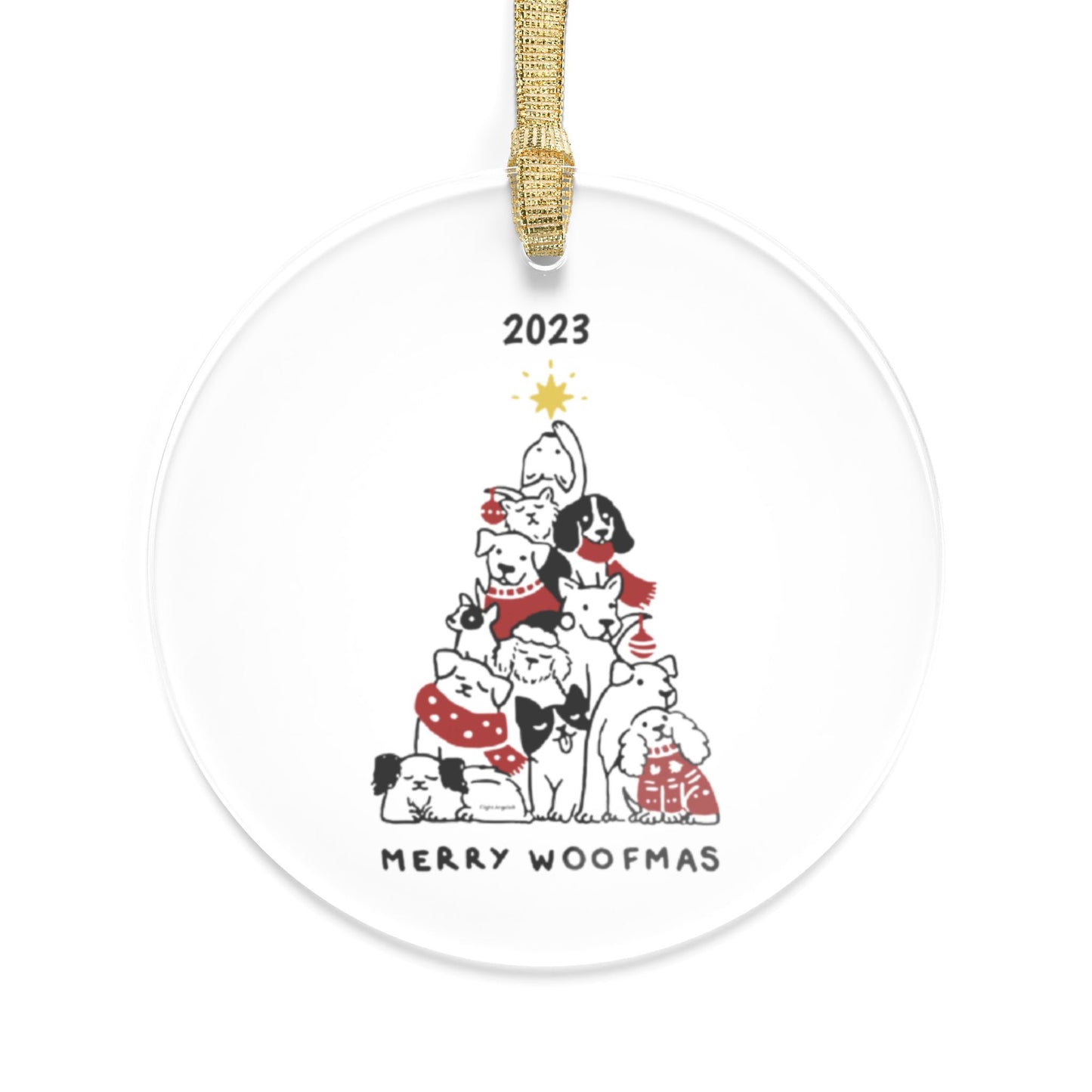 Copy of Paw Christmas Tree 2023 Clear Acrylic Ornament