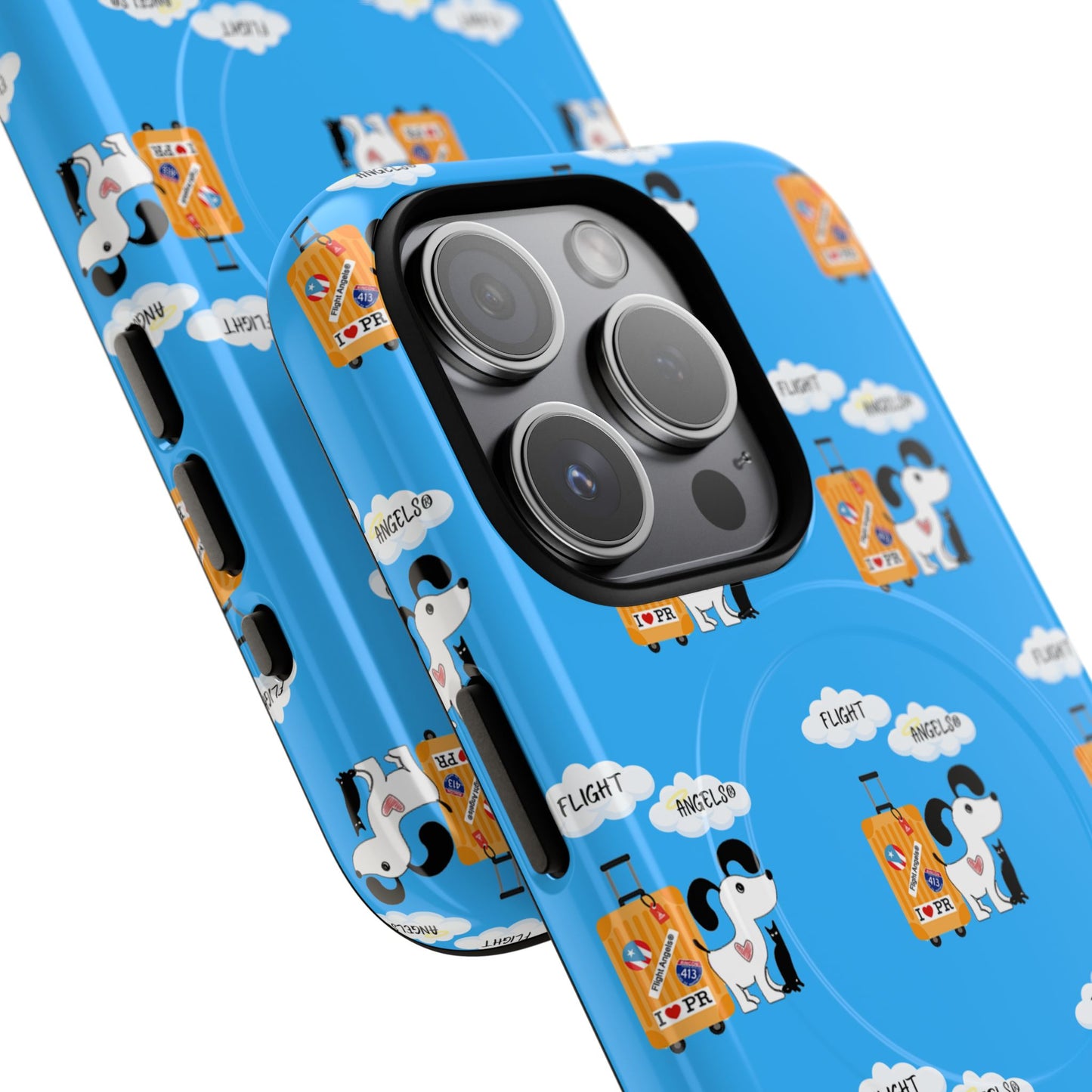 Cow & Cheese Magnetic Phone Case — Cute Blue Patterned Tough Case