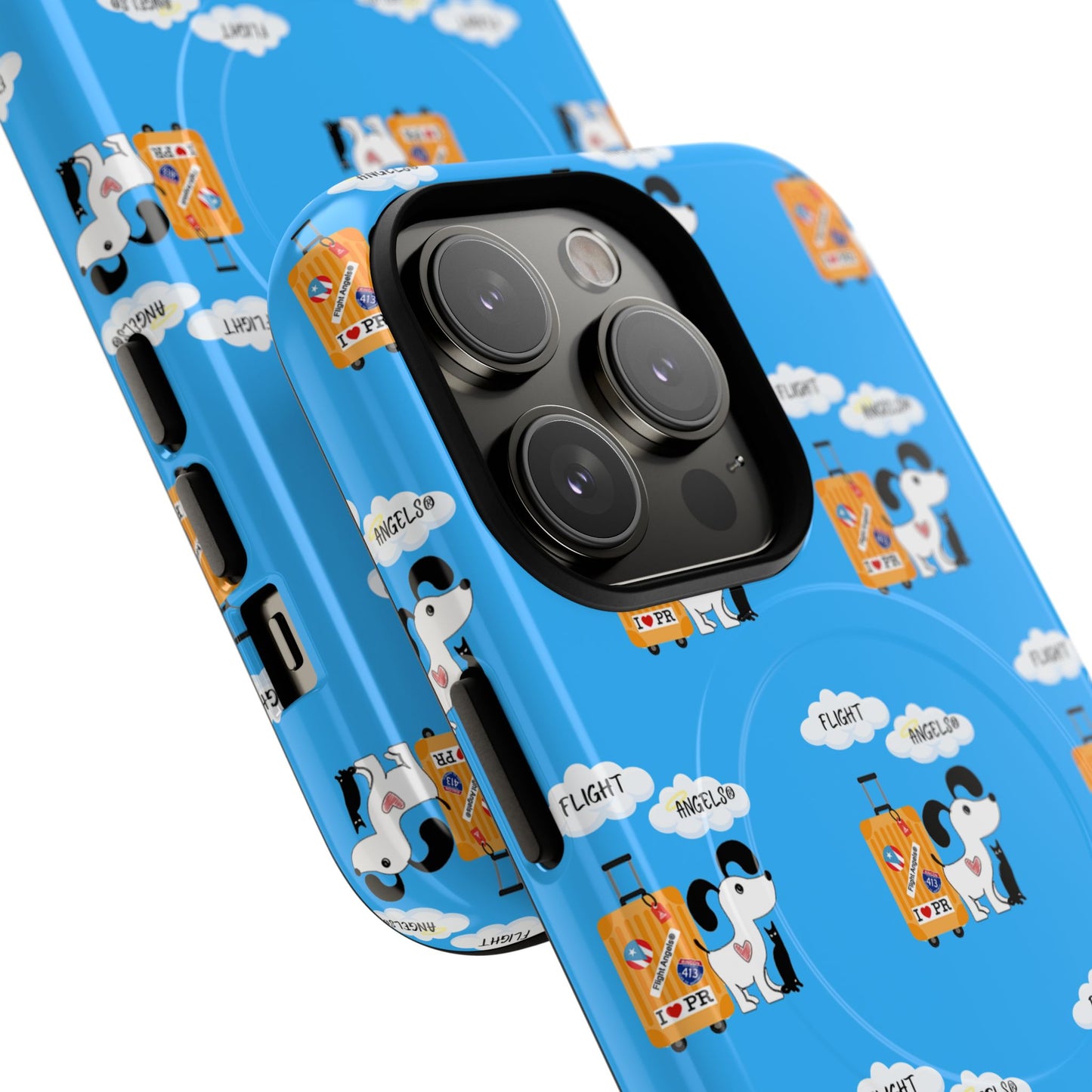 Cow & Cheese Magnetic Phone Case — Cute Blue Patterned Tough Case