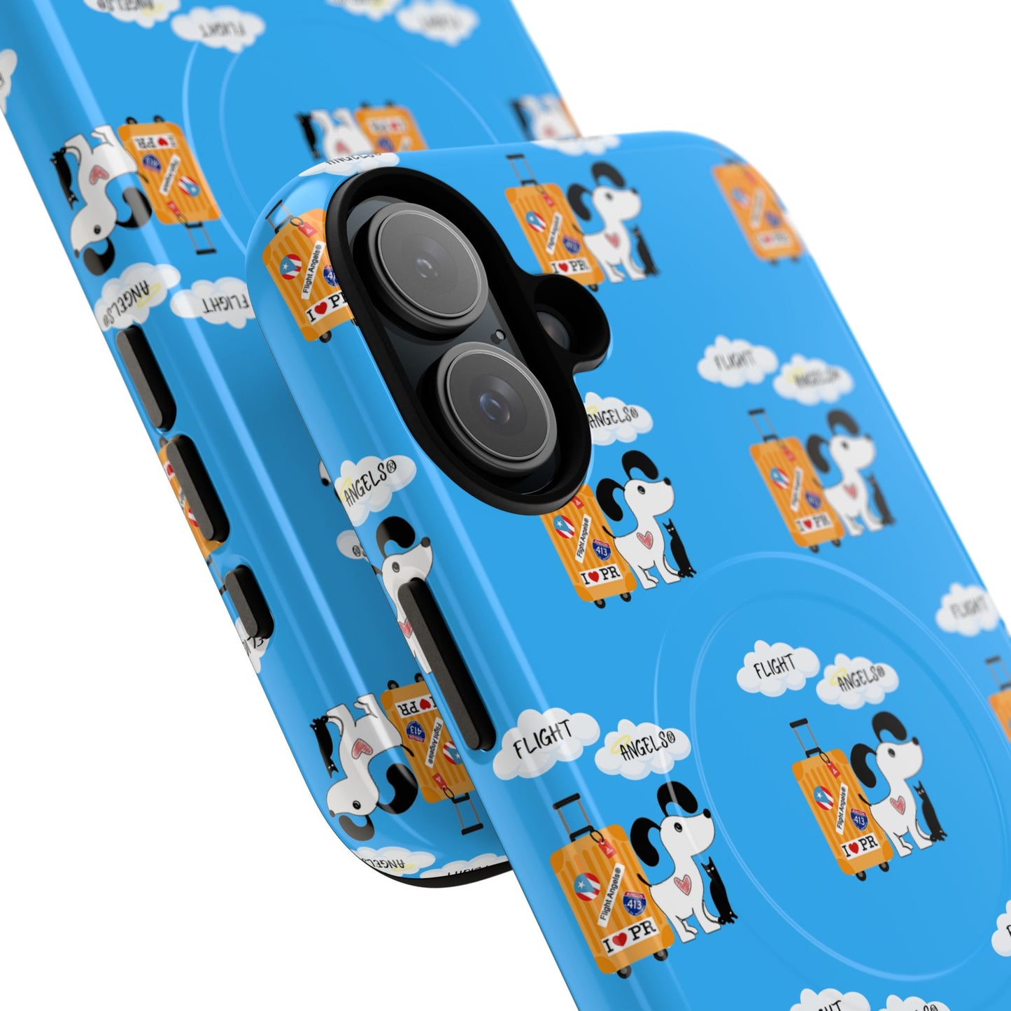 Cow & Cheese Magnetic Phone Case — Cute Blue Patterned Tough Case