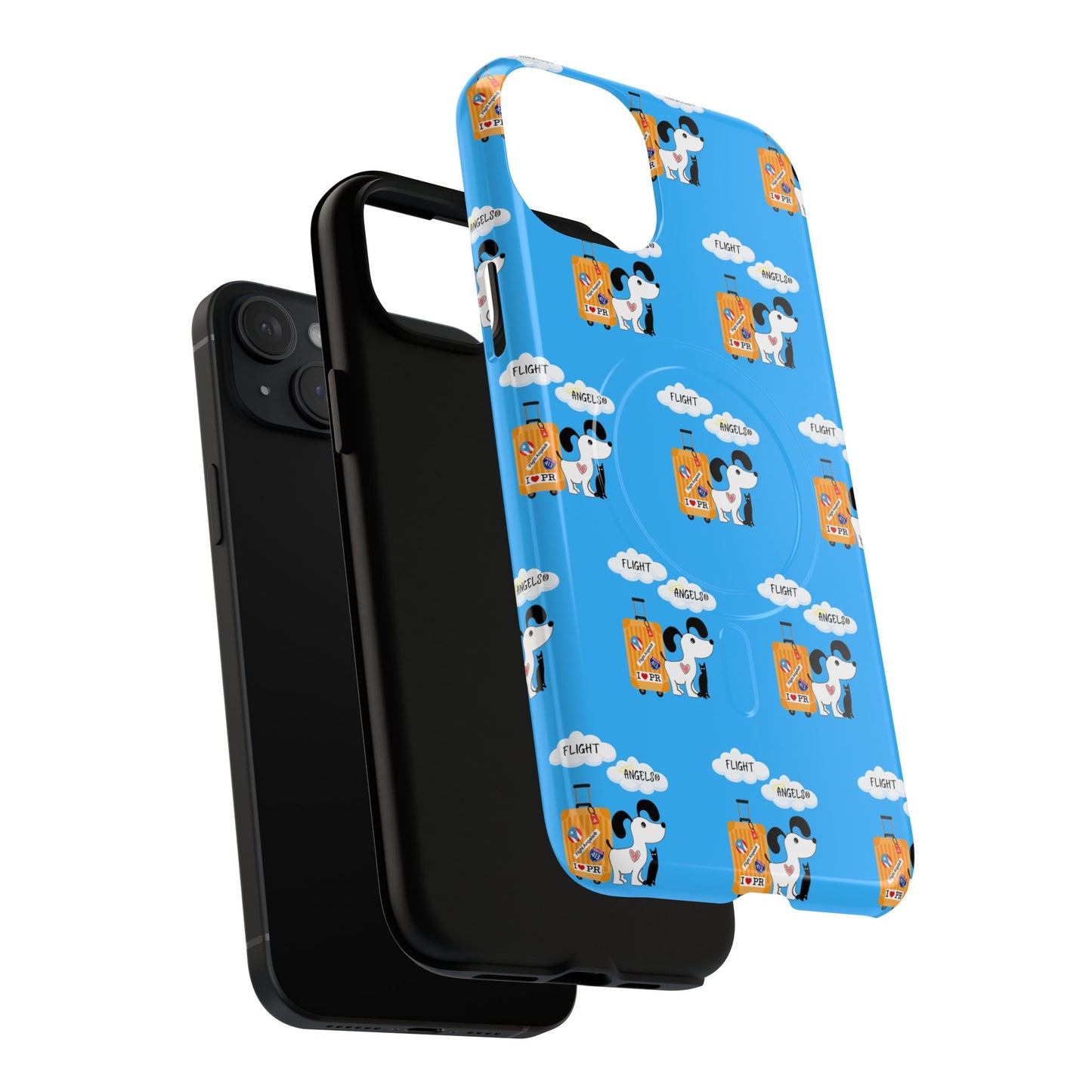 Cow & Cheese Magnetic Phone Case — Cute Blue Patterned Tough Case