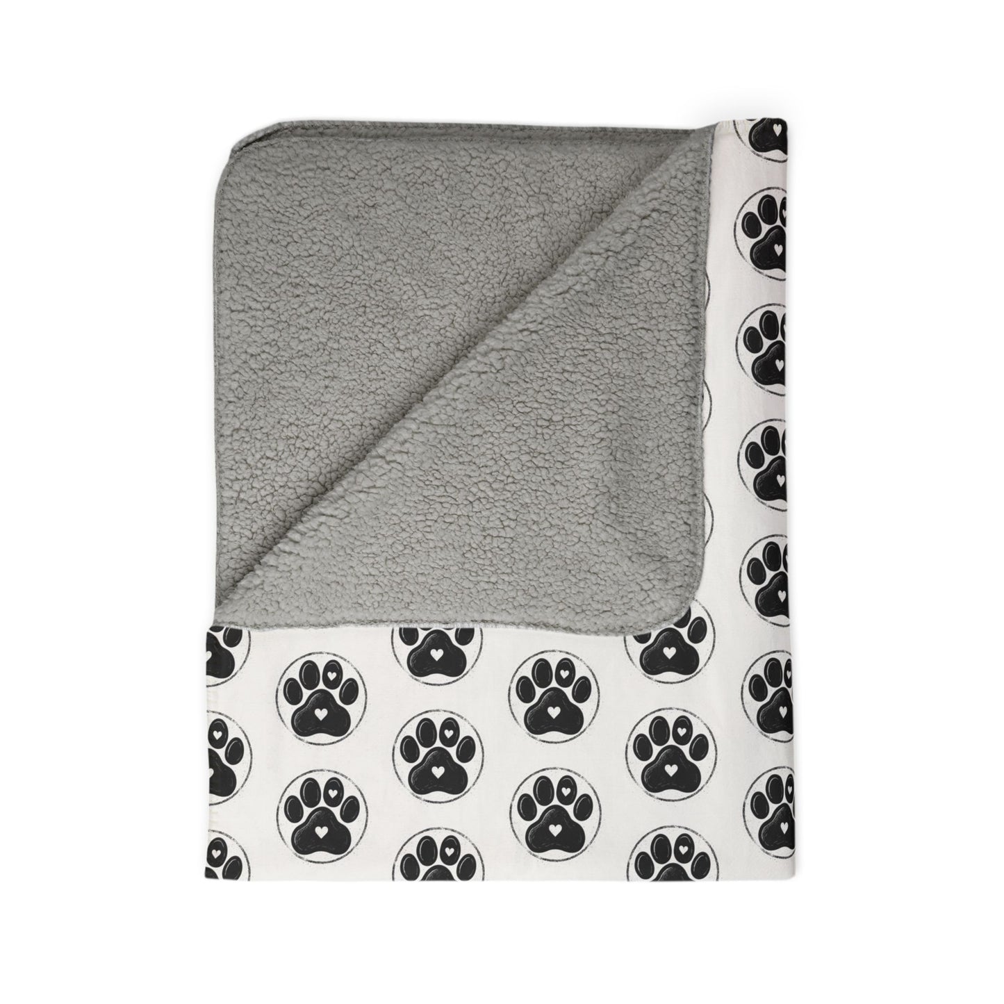 Paw Print Sherpa Blanket — Cozy Fleece Throw for Dog Lovers