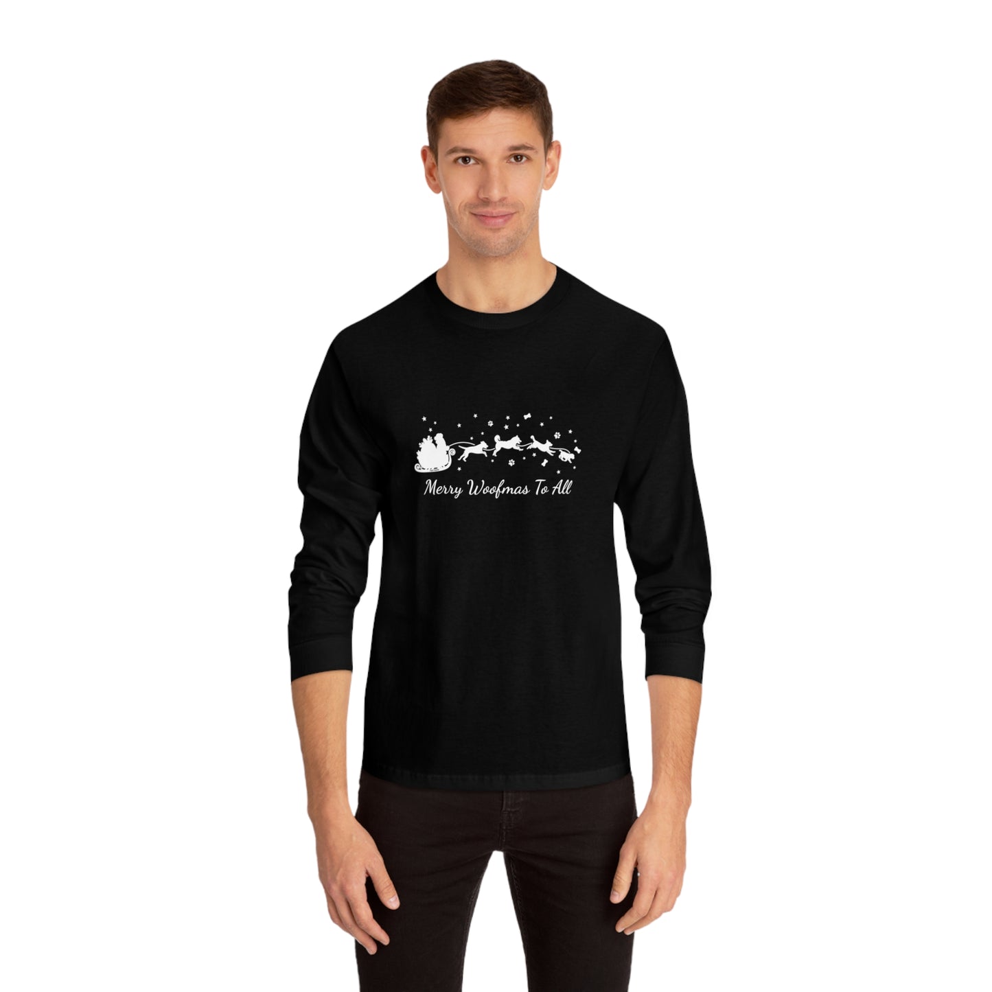 Christmas Dog Sleigh Unisex Long Sleeve Tee