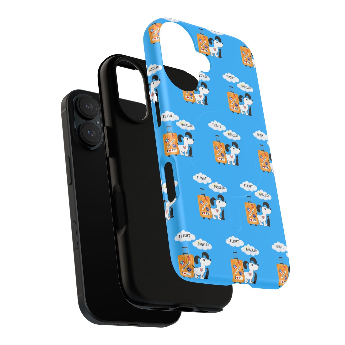 Cow & Cheese Magnetic Phone Case — Cute Blue Patterned Tough Case