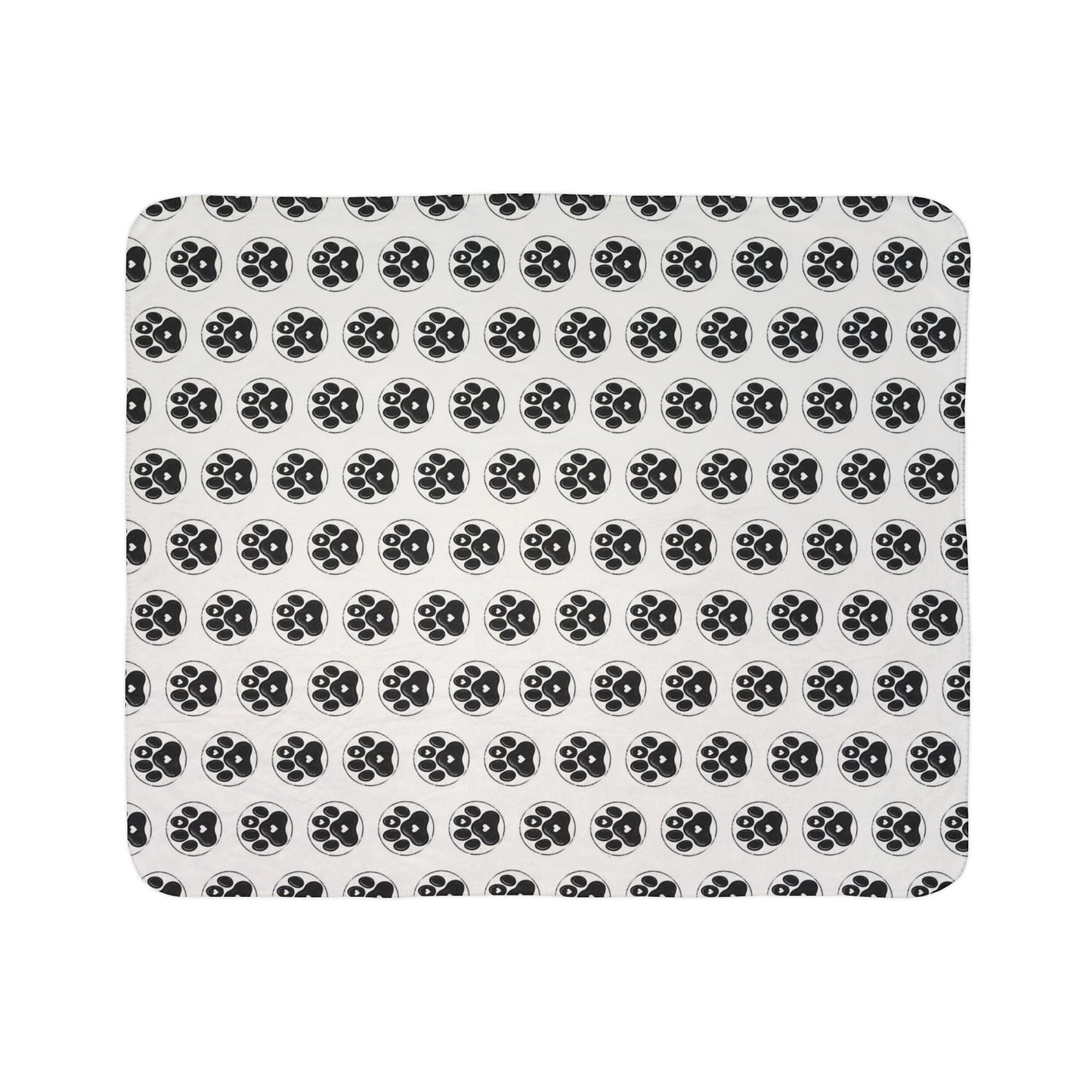 Paw Print Sherpa Blanket — Cozy Fleece Throw for Dog Lovers