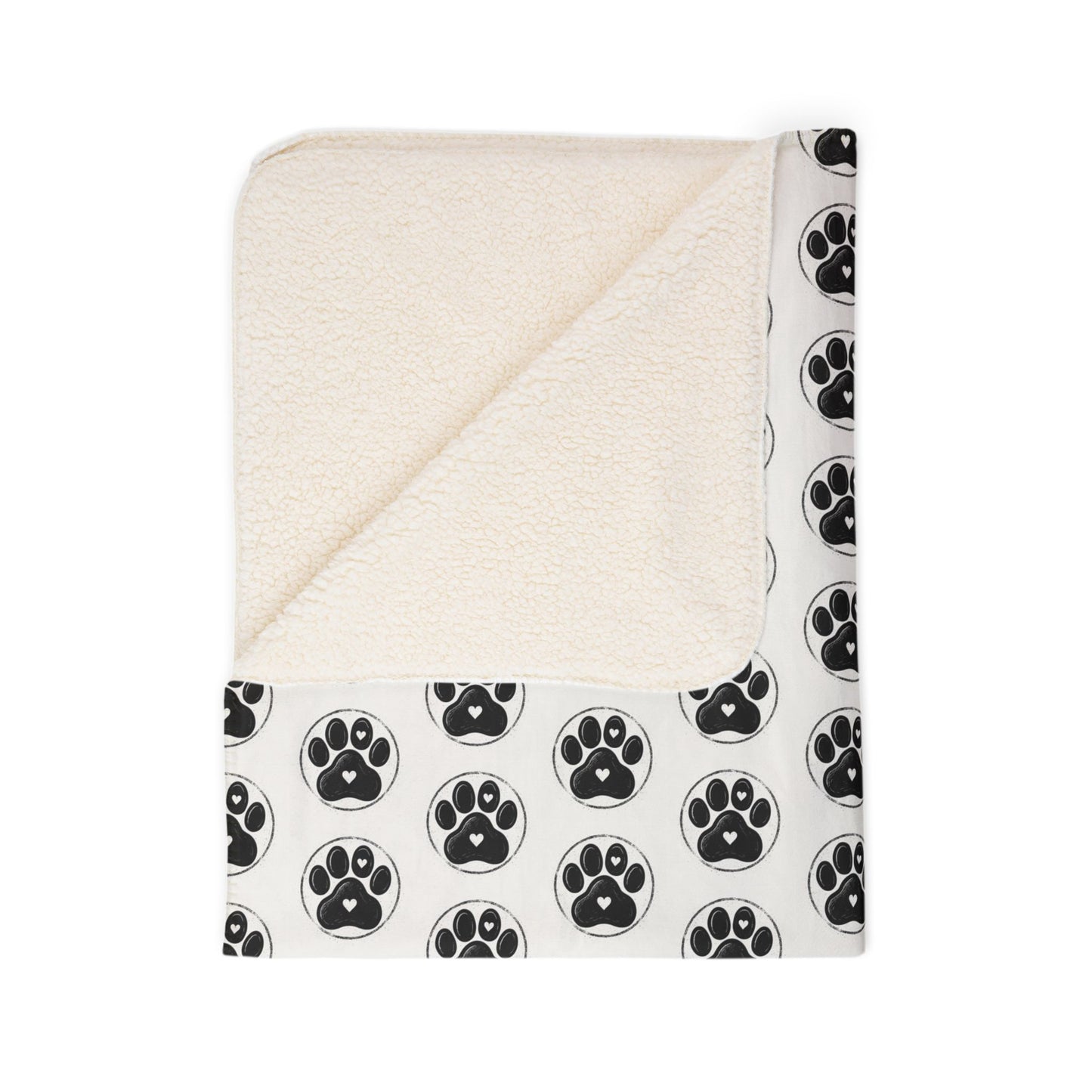 Paw Print Sherpa Blanket — Cozy Fleece Throw for Dog Lovers