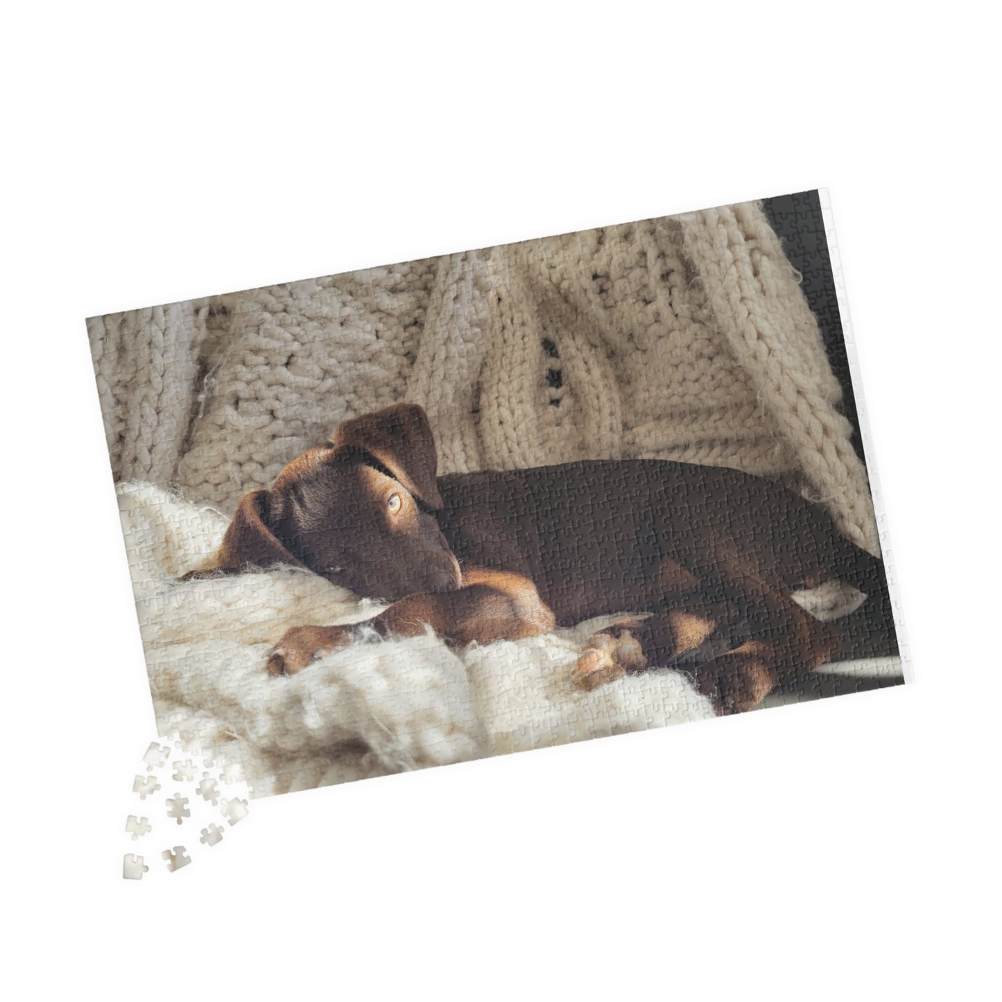 Cozy Puppy Nap Jigsaw Puzzle — Photo Puzzle (110/252/520/1014 pcs)