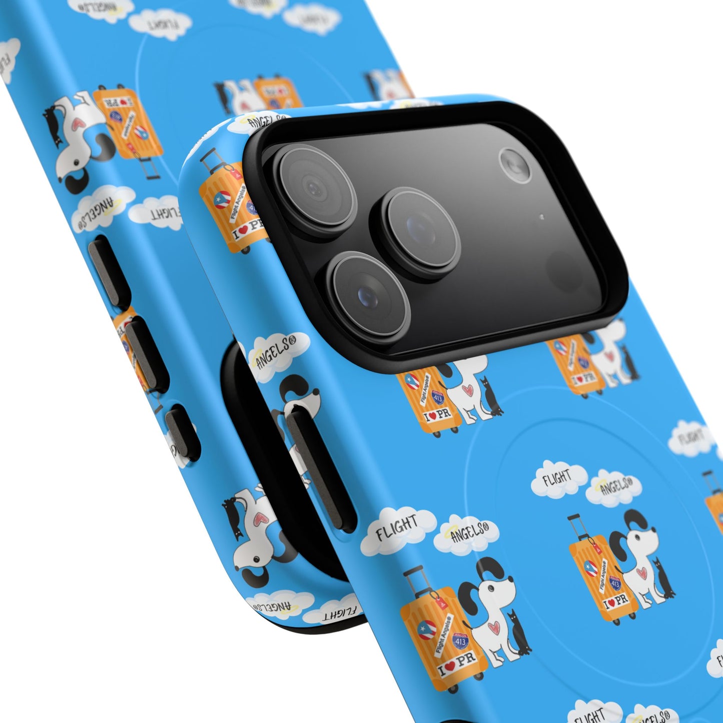 Cow & Cheese Magnetic Phone Case — Cute Blue Patterned Tough Case