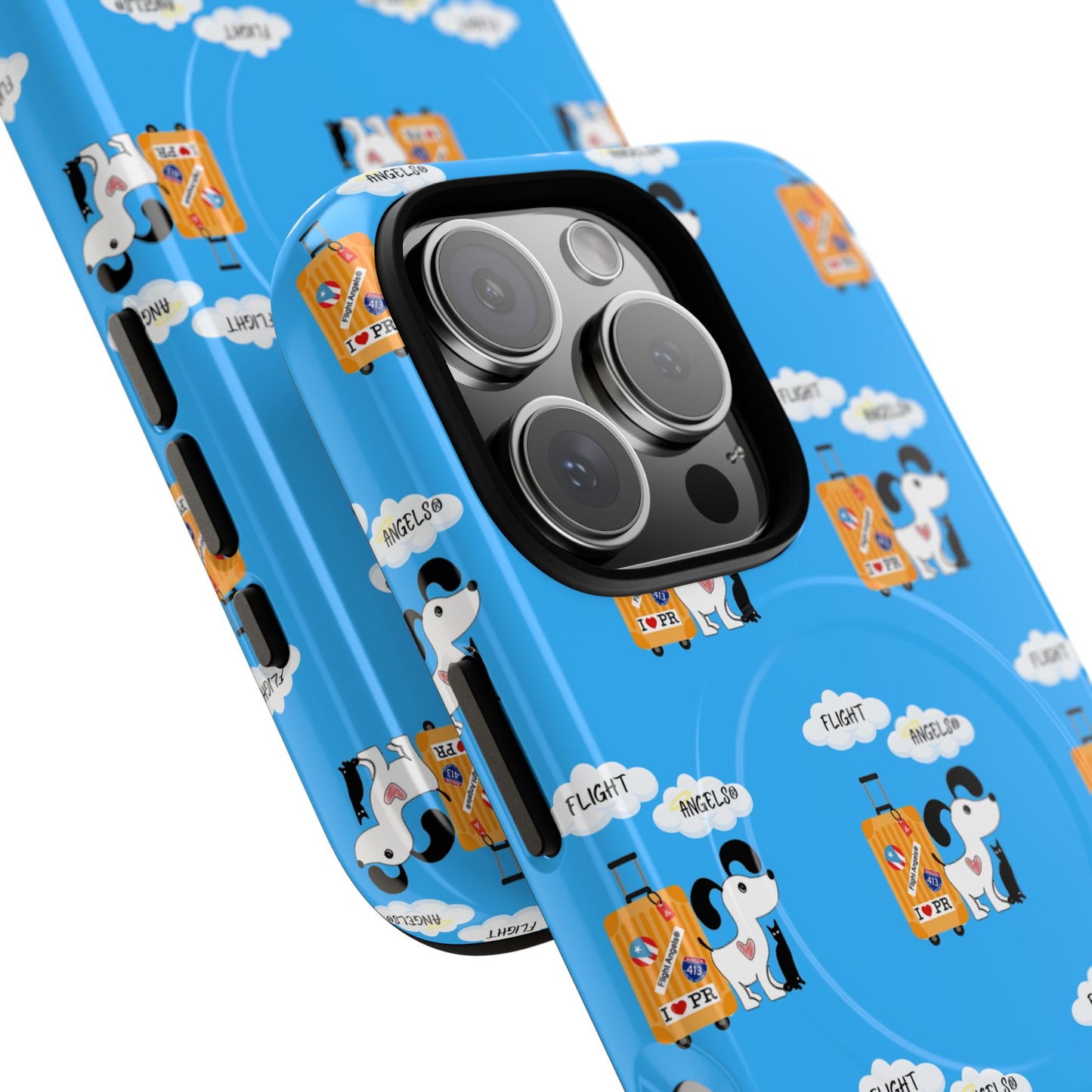 Cow & Cheese Magnetic Phone Case — Cute Blue Patterned Tough Case
